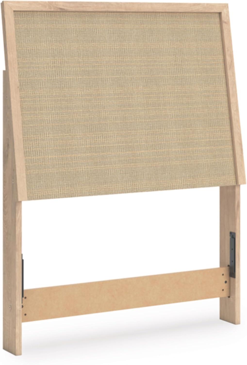 imageSignature Design by Ashley Cielden Farmhouse Queen Panel Platform Bed Foundation or Box Spring Not Needed Light BrownBeige