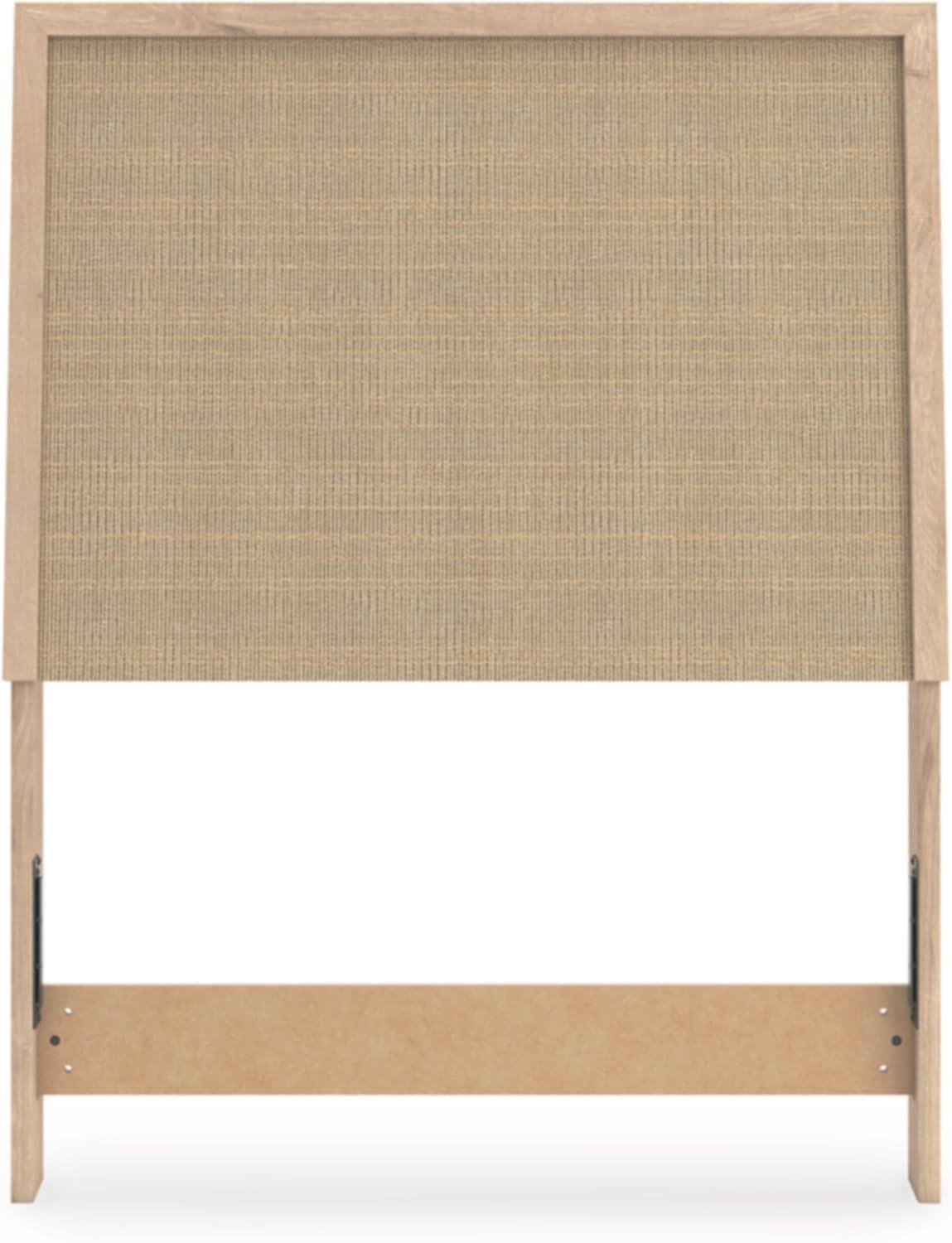 imageSignature Design by Ashley Cielden Farmhouse Queen Panel Platform Bed Foundation or Box Spring Not Needed Light BrownBeige