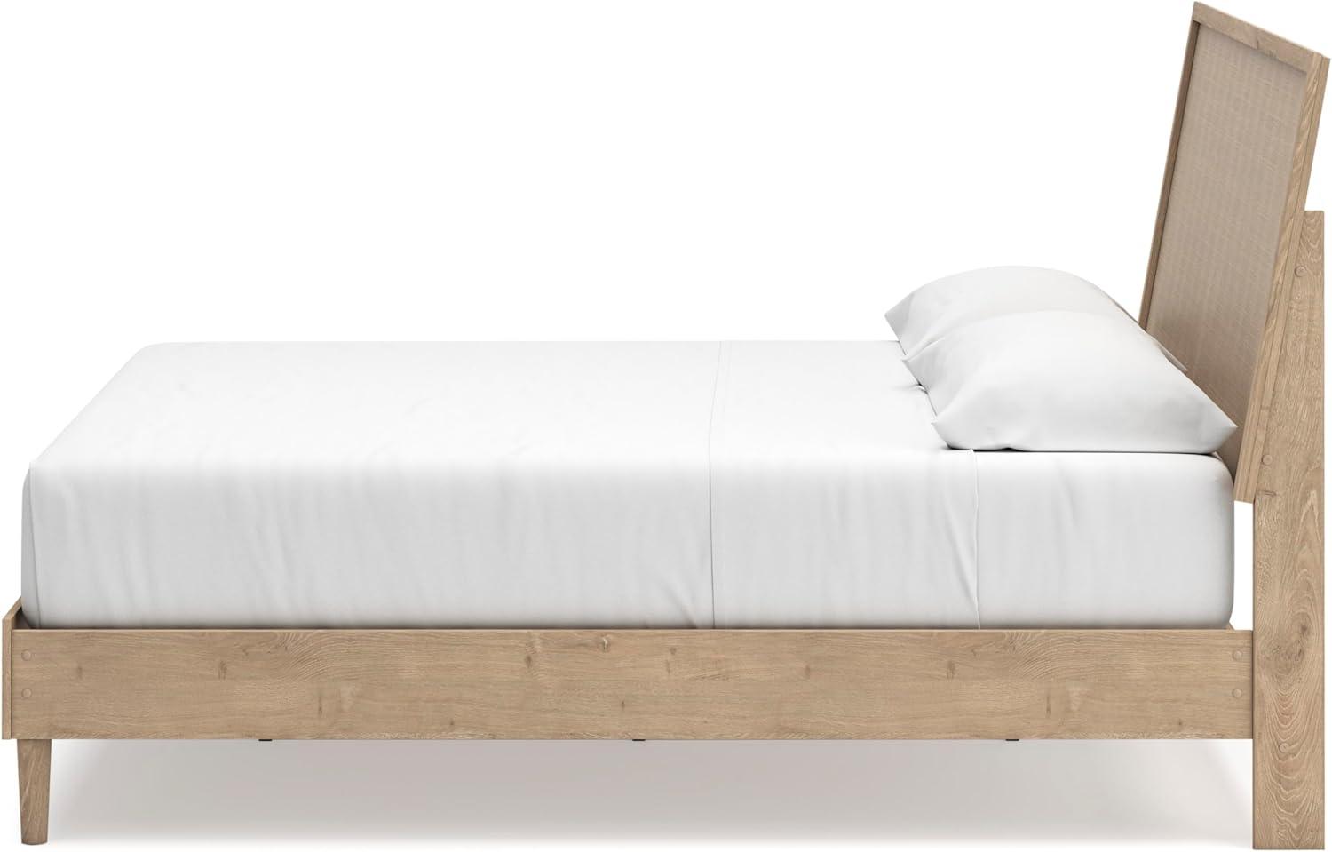 imageSignature Design by Ashley Cielden Farmhouse Queen Panel Platform Bed Foundation or Box Spring Not Needed Light BrownBeige