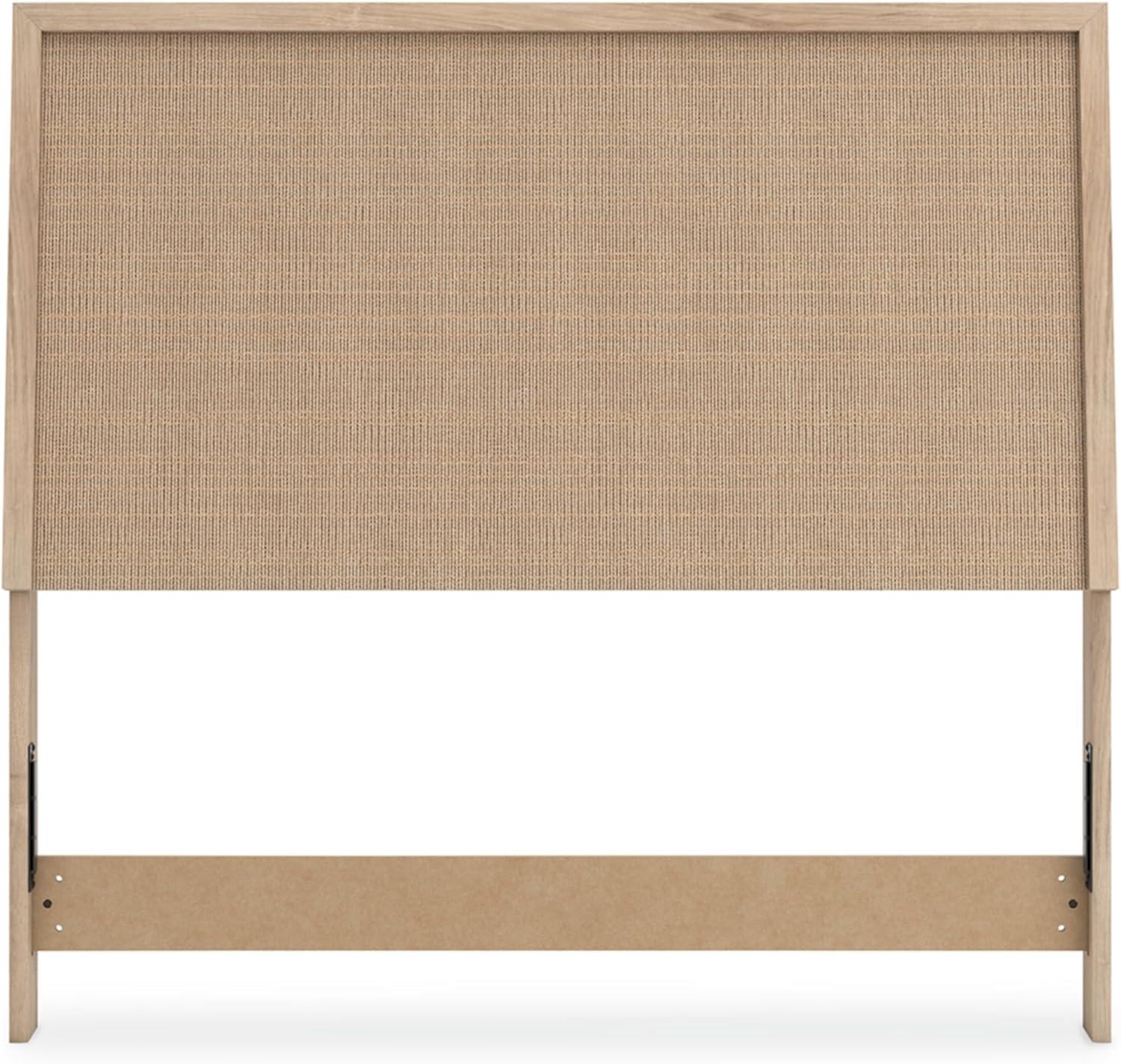 imageSignature Design by Ashley Cielden Farmhouse Queen Panel Platform Bed Foundation or Box Spring Not Needed Light BrownBeige