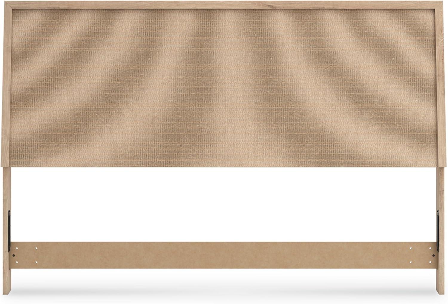 imageSignature Design by Ashley Cielden Farmhouse Queen Panel Platform Bed Foundation or Box Spring Not Needed Light BrownBeige