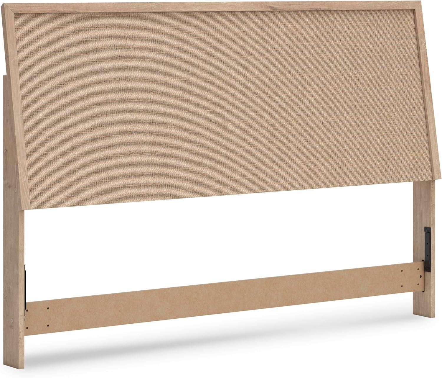 imageSignature Design by Ashley Cielden Farmhouse Queen Panel Platform Bed Foundation or Box Spring Not Needed Light BrownBeige