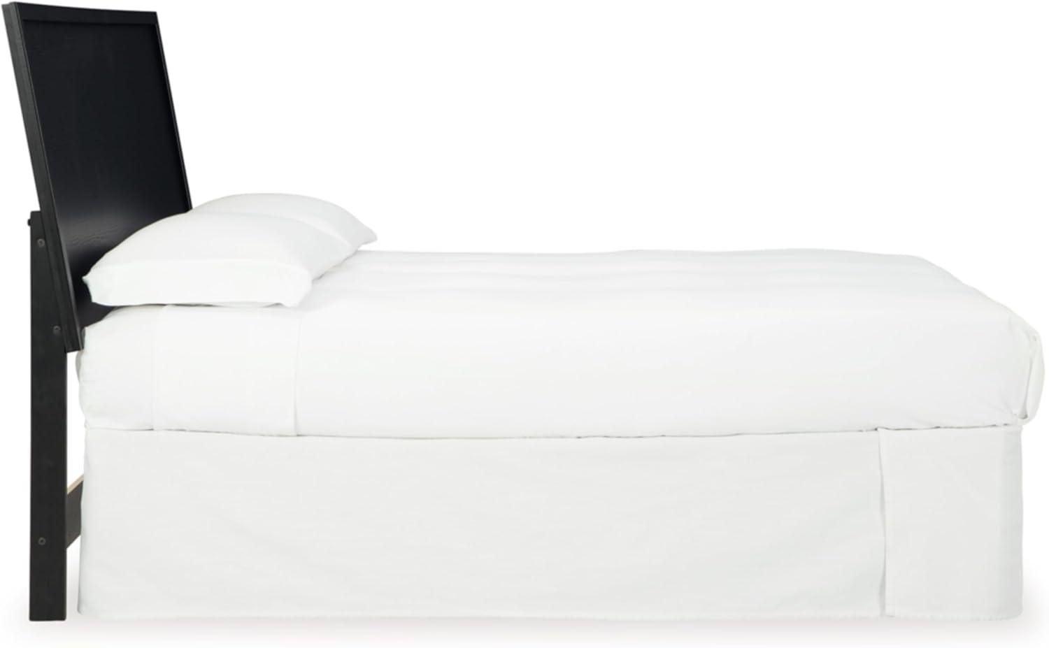 imageSignature Design by Ashley Cielden Farmhouse Queen Panel Platform Bed Foundation or Box Spring Not Needed Light BrownBlack