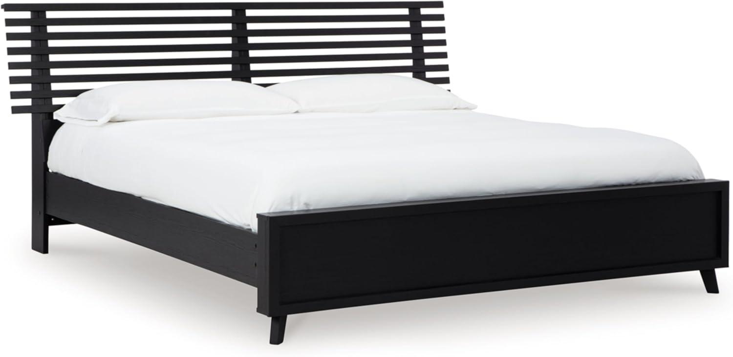 imageSignature Design by Ashley Cielden Farmhouse Queen Panel Platform Bed Foundation or Box Spring Not Needed Light BrownBlack