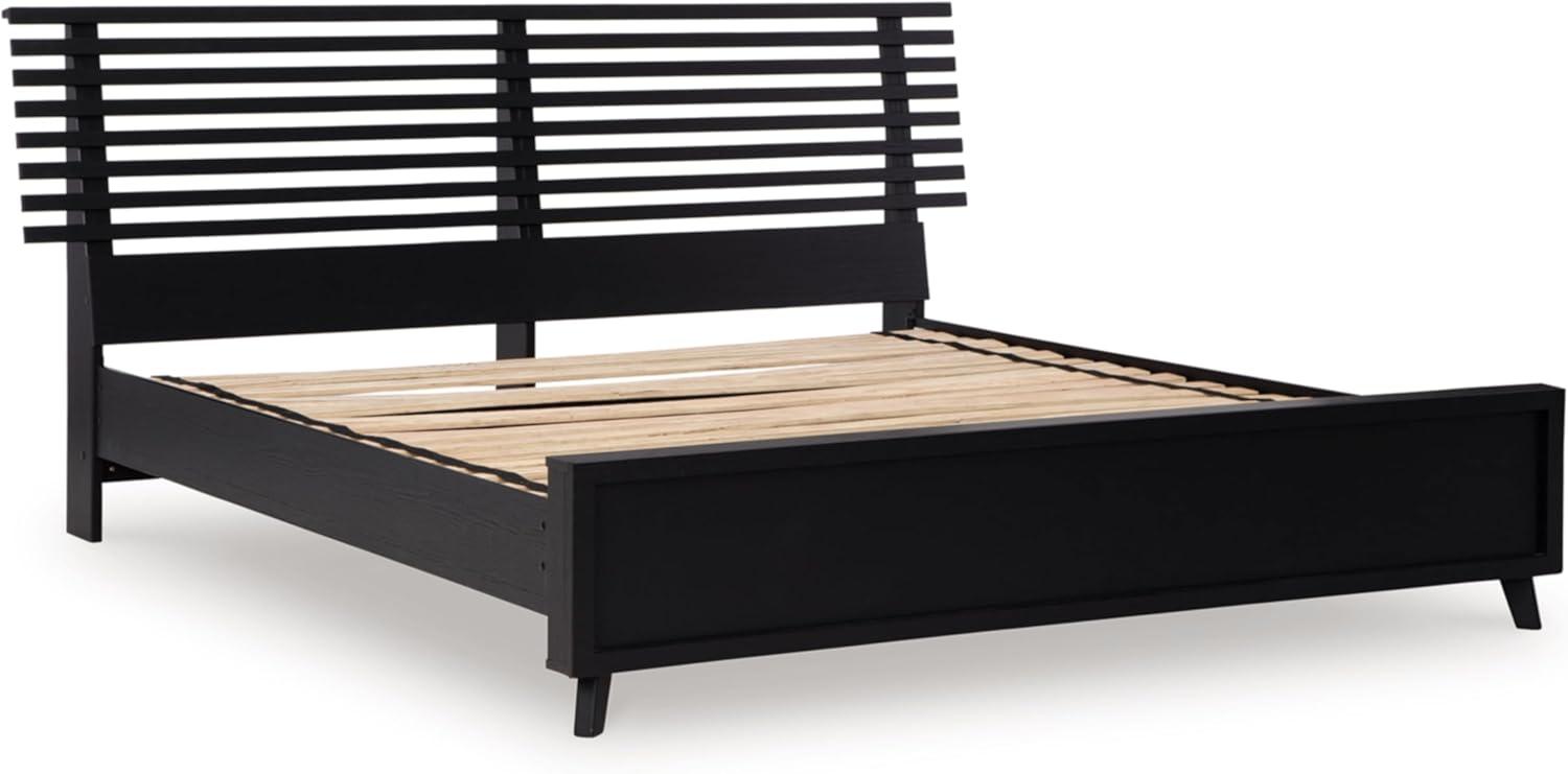 imageSignature Design by Ashley Cielden Farmhouse Queen Panel Platform Bed Foundation or Box Spring Not Needed Light BrownBlack