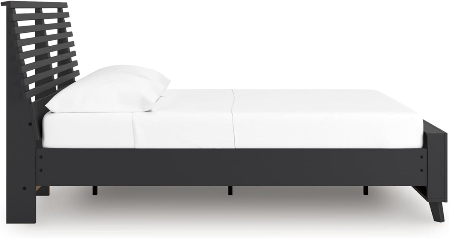 imageSignature Design by Ashley Cielden Farmhouse Queen Panel Platform Bed Foundation or Box Spring Not Needed Light BrownBlack