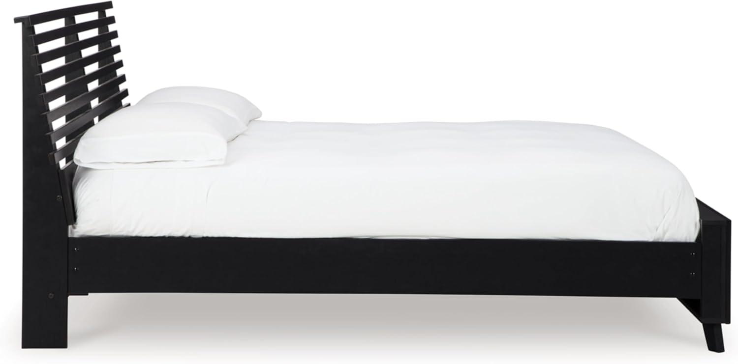 imageSignature Design by Ashley Cielden Farmhouse Queen Panel Platform Bed Foundation or Box Spring Not Needed Light BrownBlack