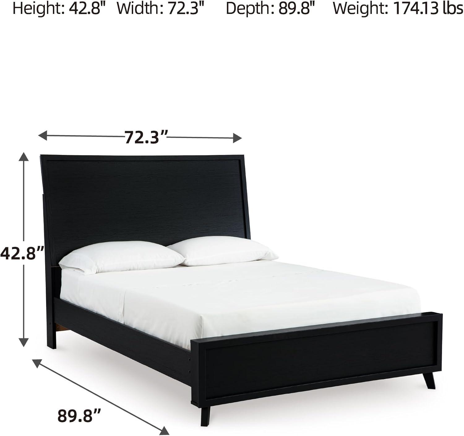 imageSignature Design by Ashley Cielden Farmhouse Queen Panel Platform Bed Foundation or Box Spring Not Needed Light BrownBlack