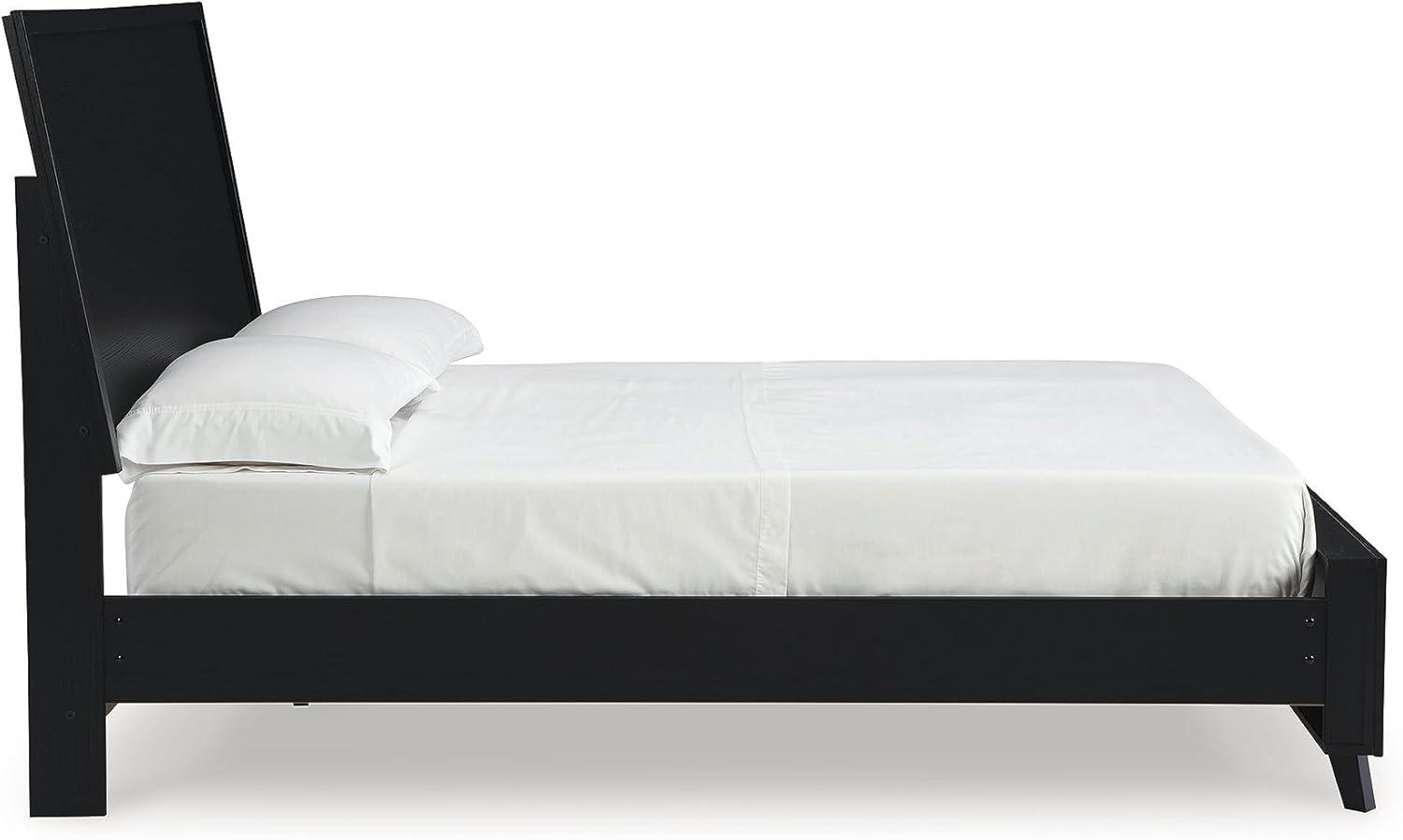 imageSignature Design by Ashley Cielden Farmhouse Queen Panel Platform Bed Foundation or Box Spring Not Needed Light BrownBlack