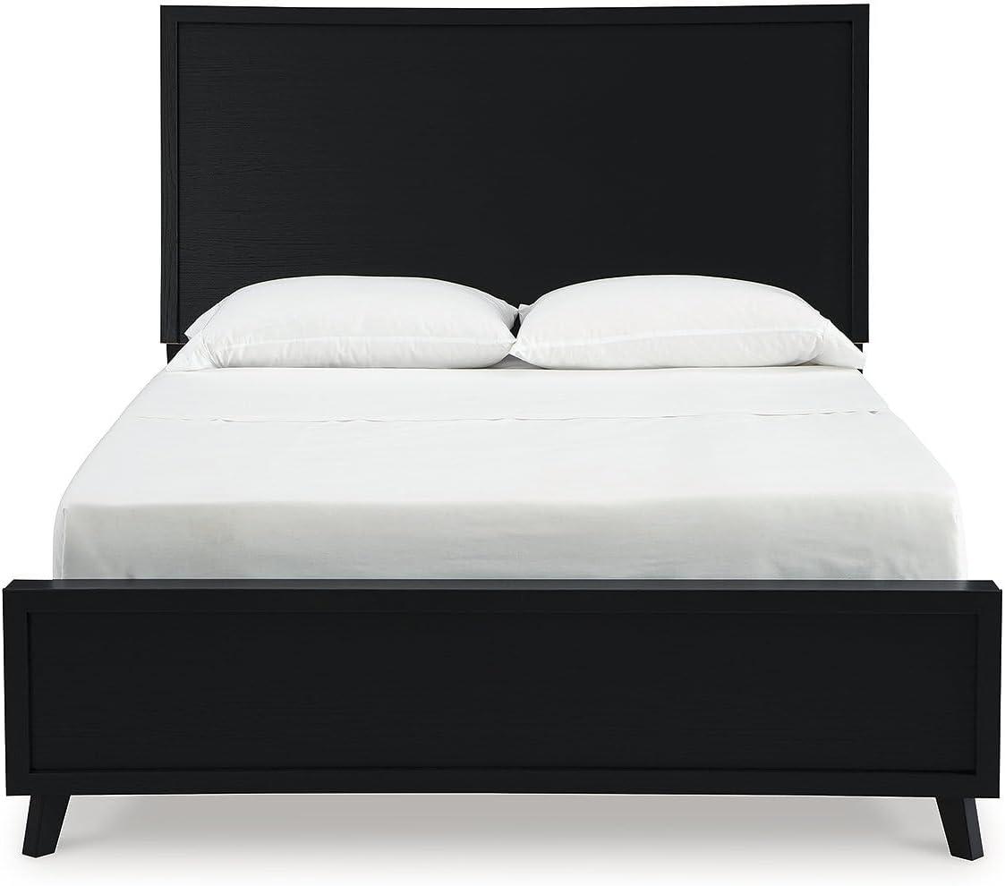 imageSignature Design by Ashley Cielden Farmhouse Queen Panel Platform Bed Foundation or Box Spring Not Needed Light BrownBlack