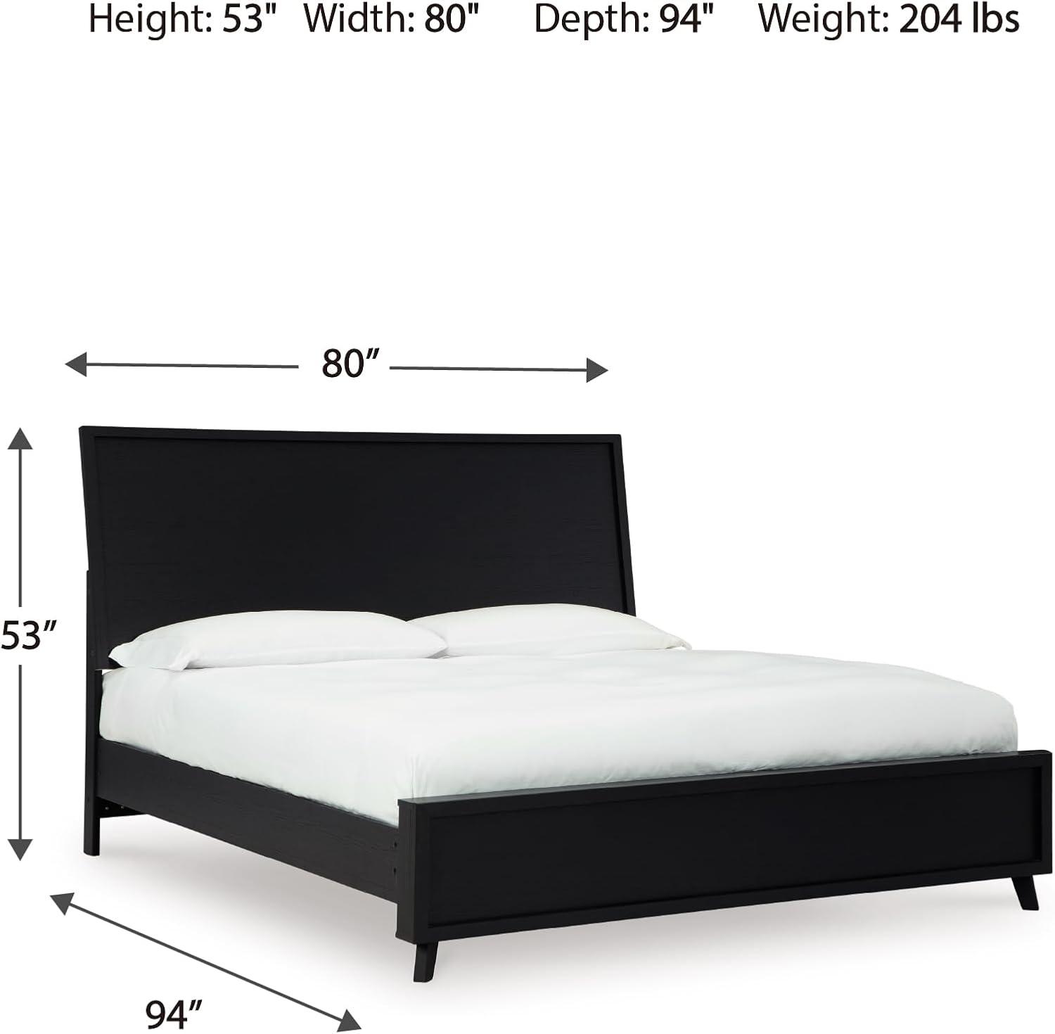 imageSignature Design by Ashley Cielden Farmhouse Queen Panel Platform Bed Foundation or Box Spring Not Needed Light BrownBlack