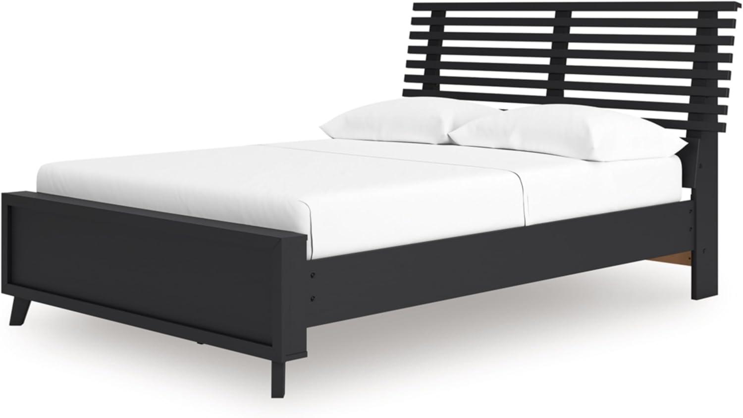 imageSignature Design by Ashley Cielden Farmhouse Queen Panel Platform Bed Foundation or Box Spring Not Needed Light BrownBlack