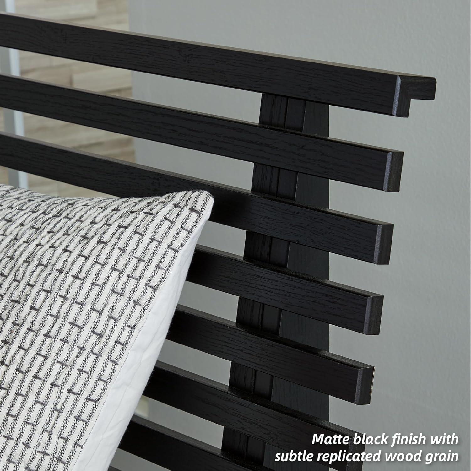 imageSignature Design by Ashley Cielden Farmhouse Queen Panel Platform Bed Foundation or Box Spring Not Needed Light BrownBlack