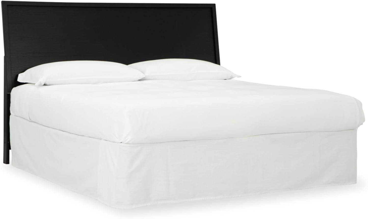 imageSignature Design by Ashley Cielden Farmhouse Queen Panel Platform Bed Foundation or Box Spring Not Needed Light BrownBlack