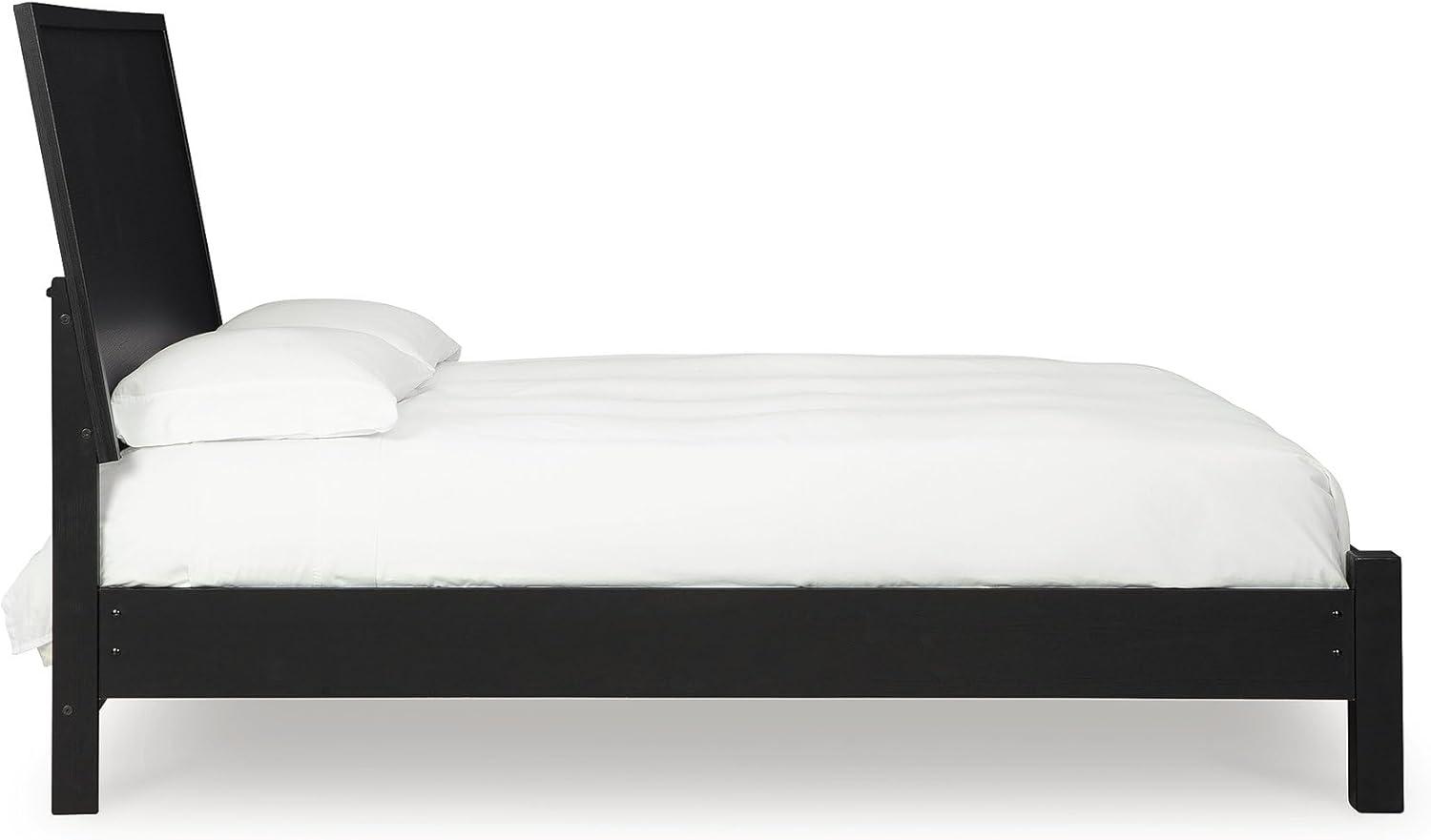 imageSignature Design by Ashley Cielden Farmhouse Queen Panel Platform Bed Foundation or Box Spring Not Needed Light BrownBlack