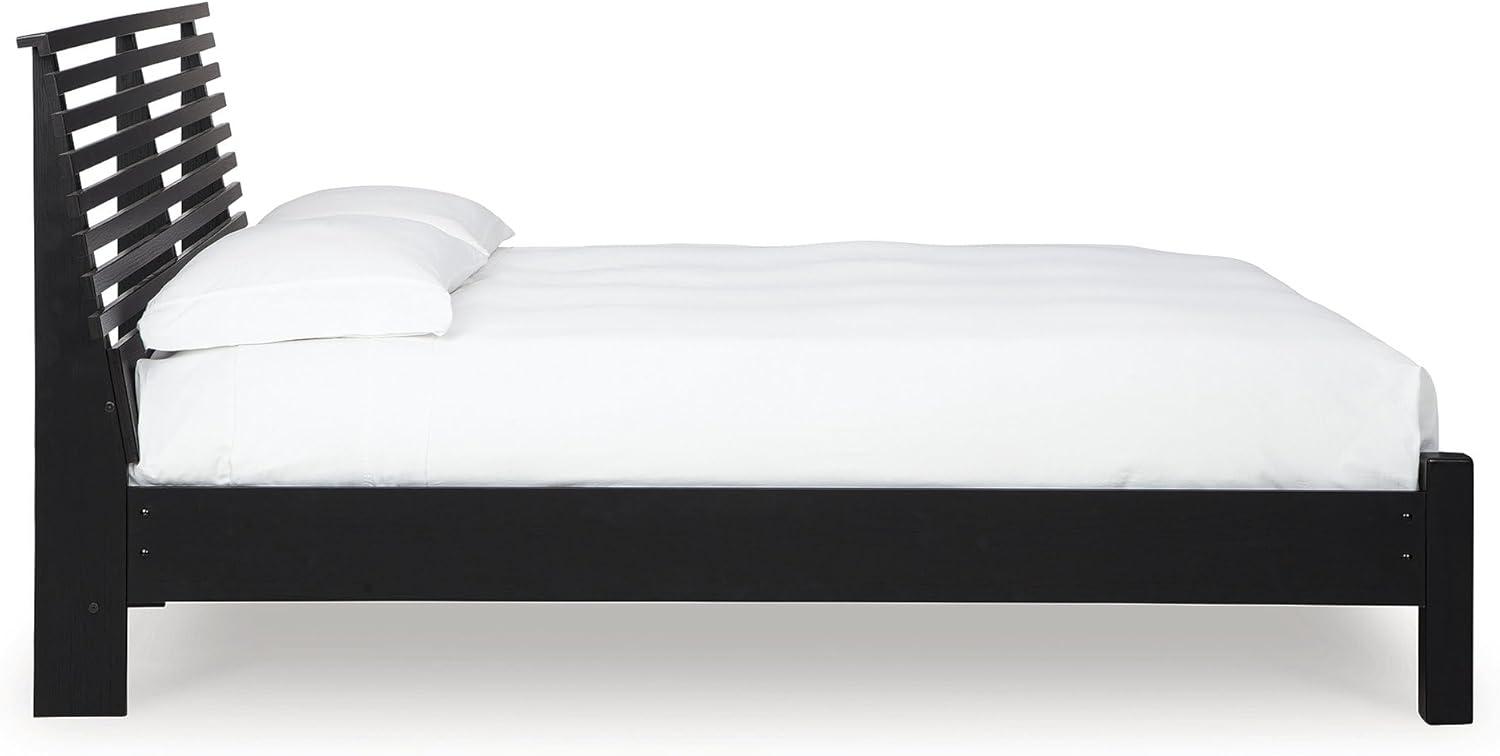 imageSignature Design by Ashley Cielden Farmhouse Queen Panel Platform Bed Foundation or Box Spring Not Needed Light BrownBlack