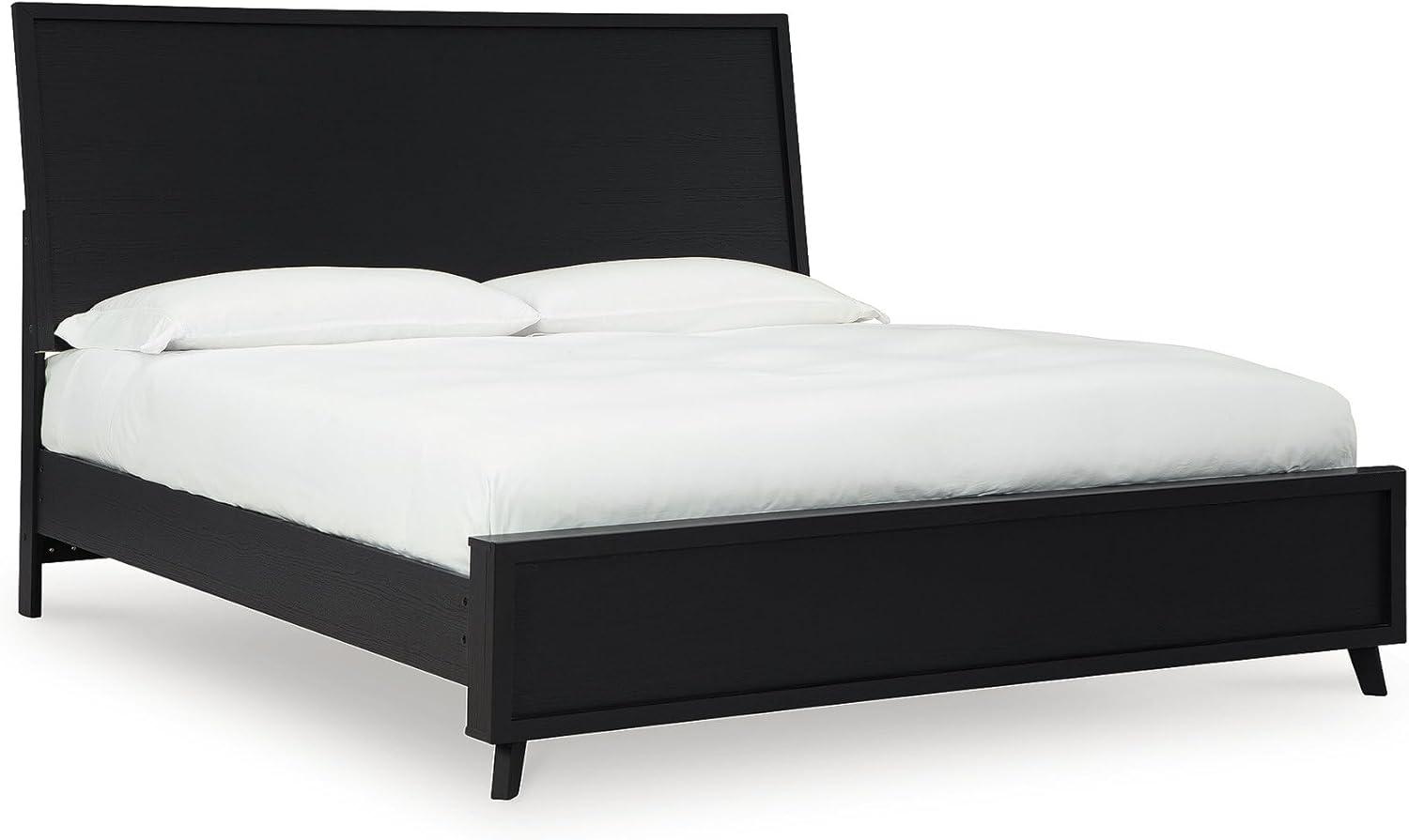 imageSignature Design by Ashley Cielden Farmhouse Queen Panel Platform Bed Foundation or Box Spring Not Needed Light BrownBlack