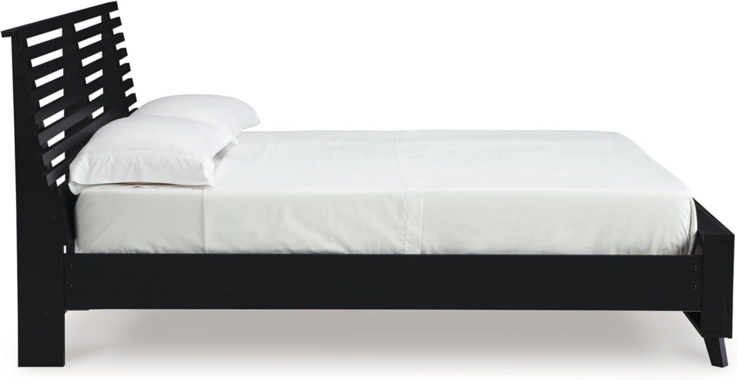 imageSignature Design by Ashley Cielden Farmhouse Queen Panel Platform Bed Foundation or Box Spring Not Needed Light BrownBlack