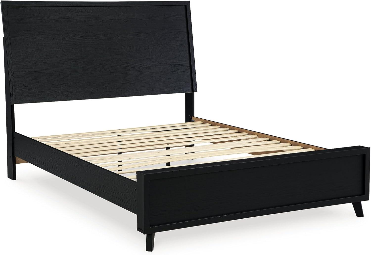 imageSignature Design by Ashley Cielden Farmhouse Queen Panel Platform Bed Foundation or Box Spring Not Needed Light BrownBlack