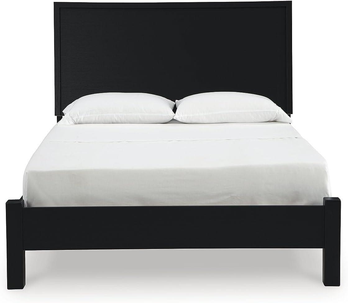 imageSignature Design by Ashley Cielden Farmhouse Queen Panel Platform Bed Foundation or Box Spring Not Needed Light BrownBlack