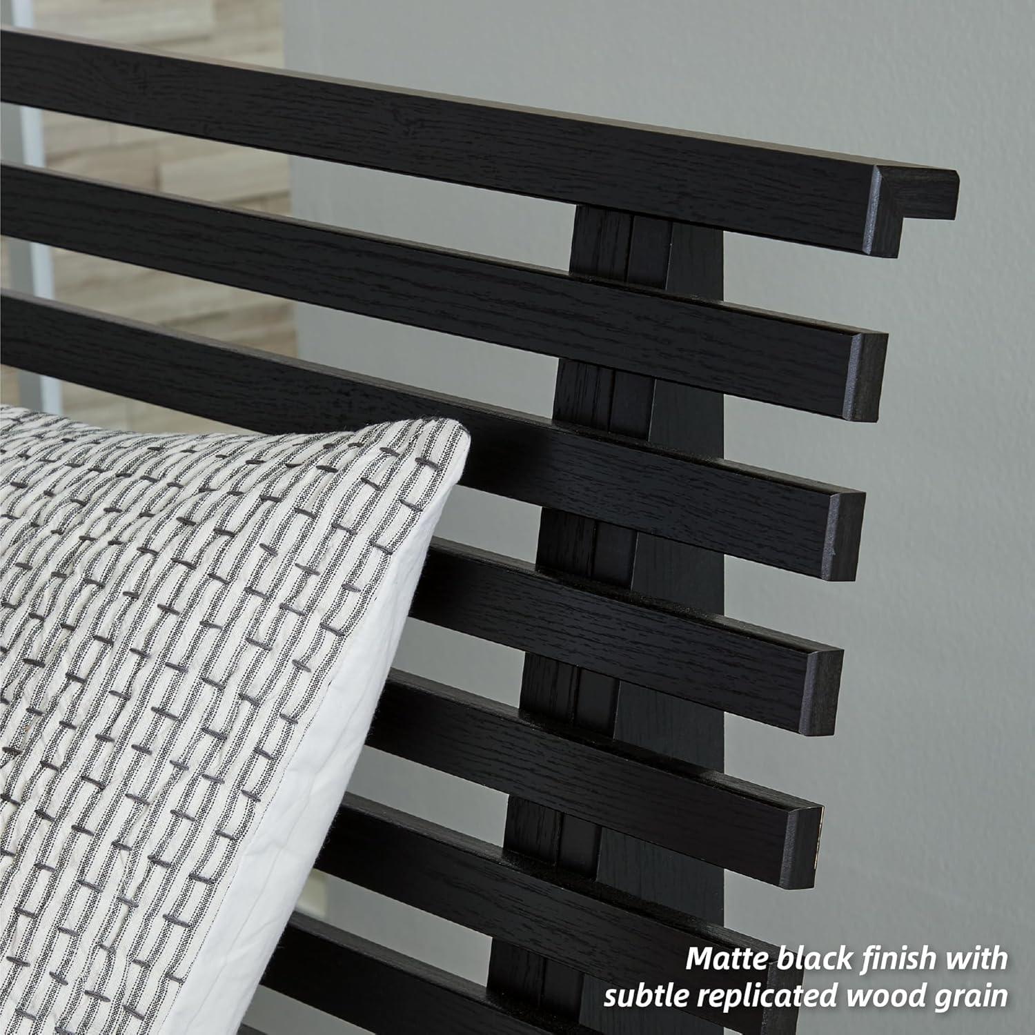 imageSignature Design by Ashley Cielden Farmhouse Queen Panel Platform Bed Foundation or Box Spring Not Needed Light BrownBlack