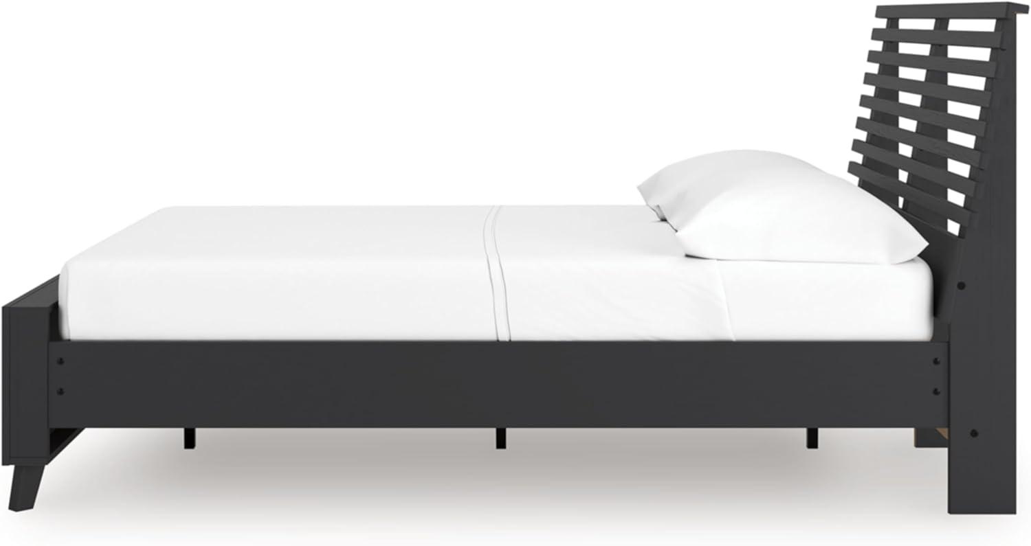 imageSignature Design by Ashley Cielden Farmhouse Queen Panel Platform Bed Foundation or Box Spring Not Needed Light BrownBlack