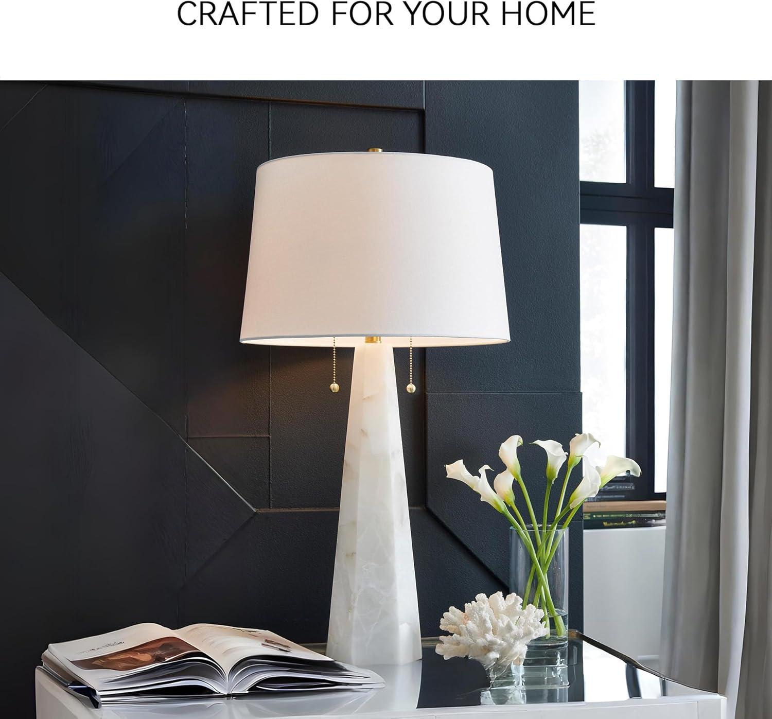 imageSignature Design by Ashley Danset Casual Contemporary UL Listed Table Lamp with Empire Hardback Fabric Shade and 3Way Switch Wood 3013quot High BrownStone