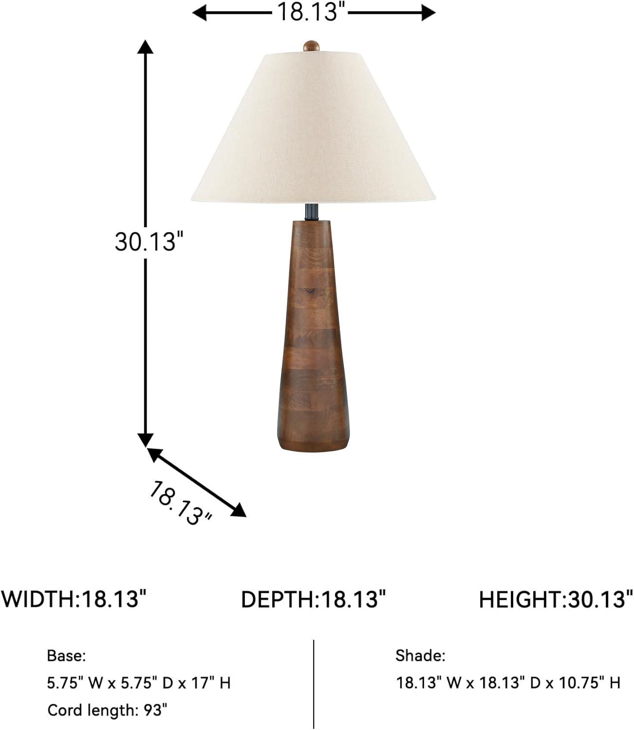 imageSignature Design by Ashley Danset Casual Contemporary UL Listed Table Lamp with Empire Hardback Fabric Shade and 3Way Switch Wood 3013quot High BrownWood