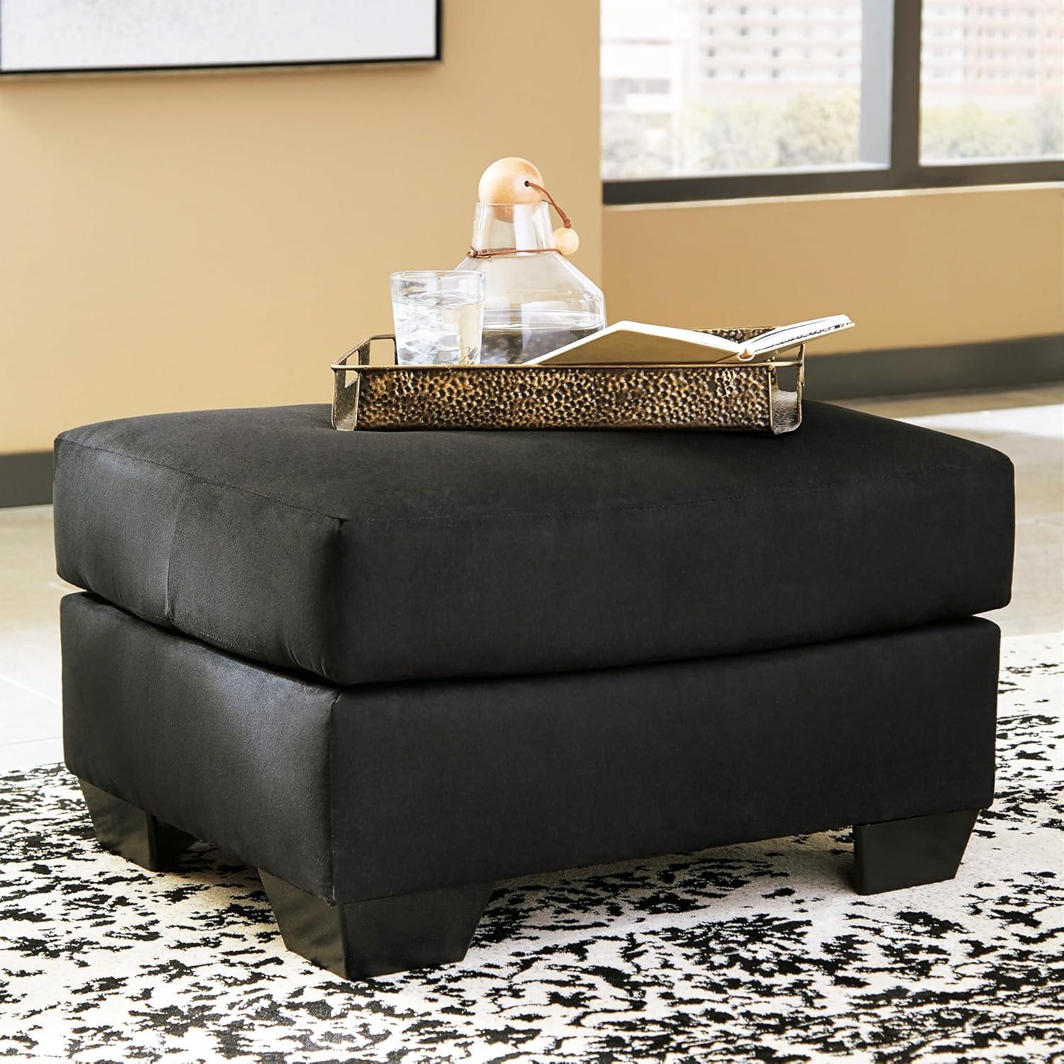 imageSignature Design by Ashley Darcy Casual Plush Square Accent Ottoman BlackBlack
