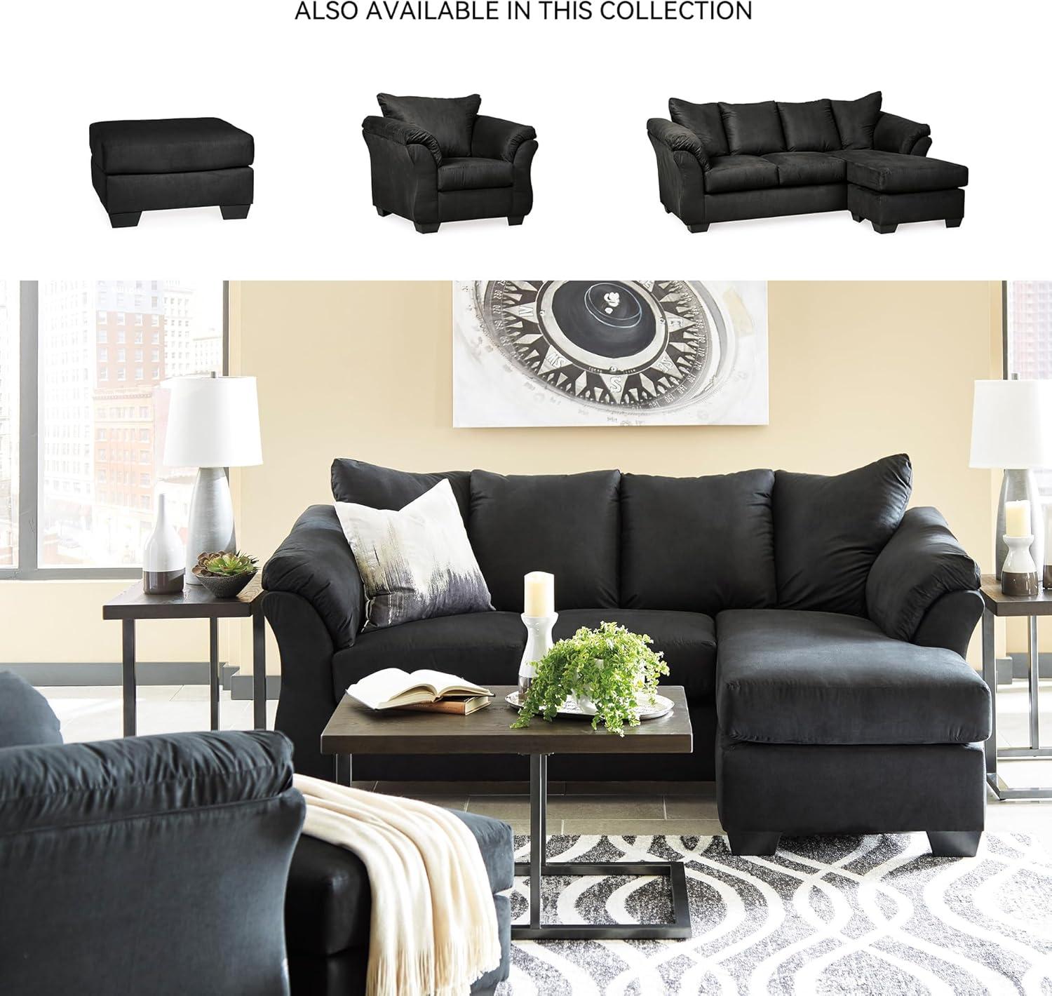 imageSignature Design by Ashley Darcy Casual Plush Square Accent Ottoman BlackBlack