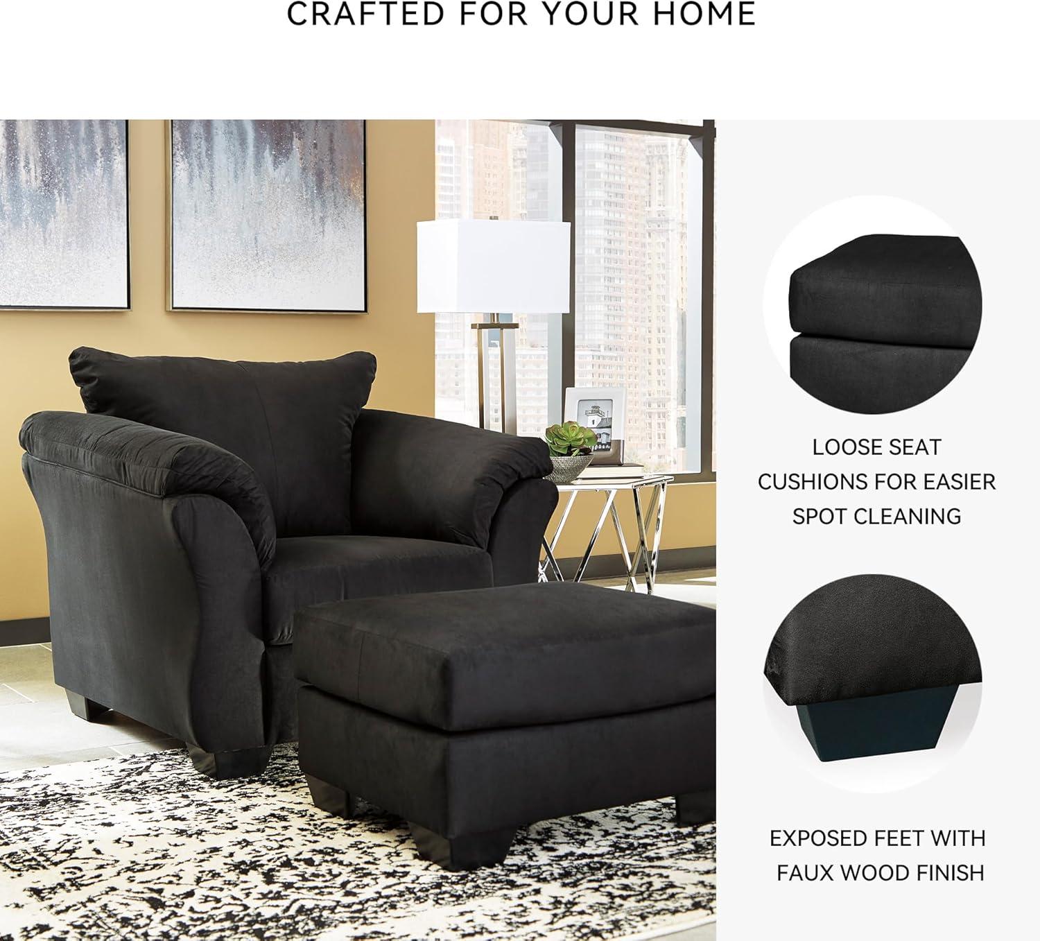 imageSignature Design by Ashley Darcy Casual Plush Square Accent Ottoman BlackBlack