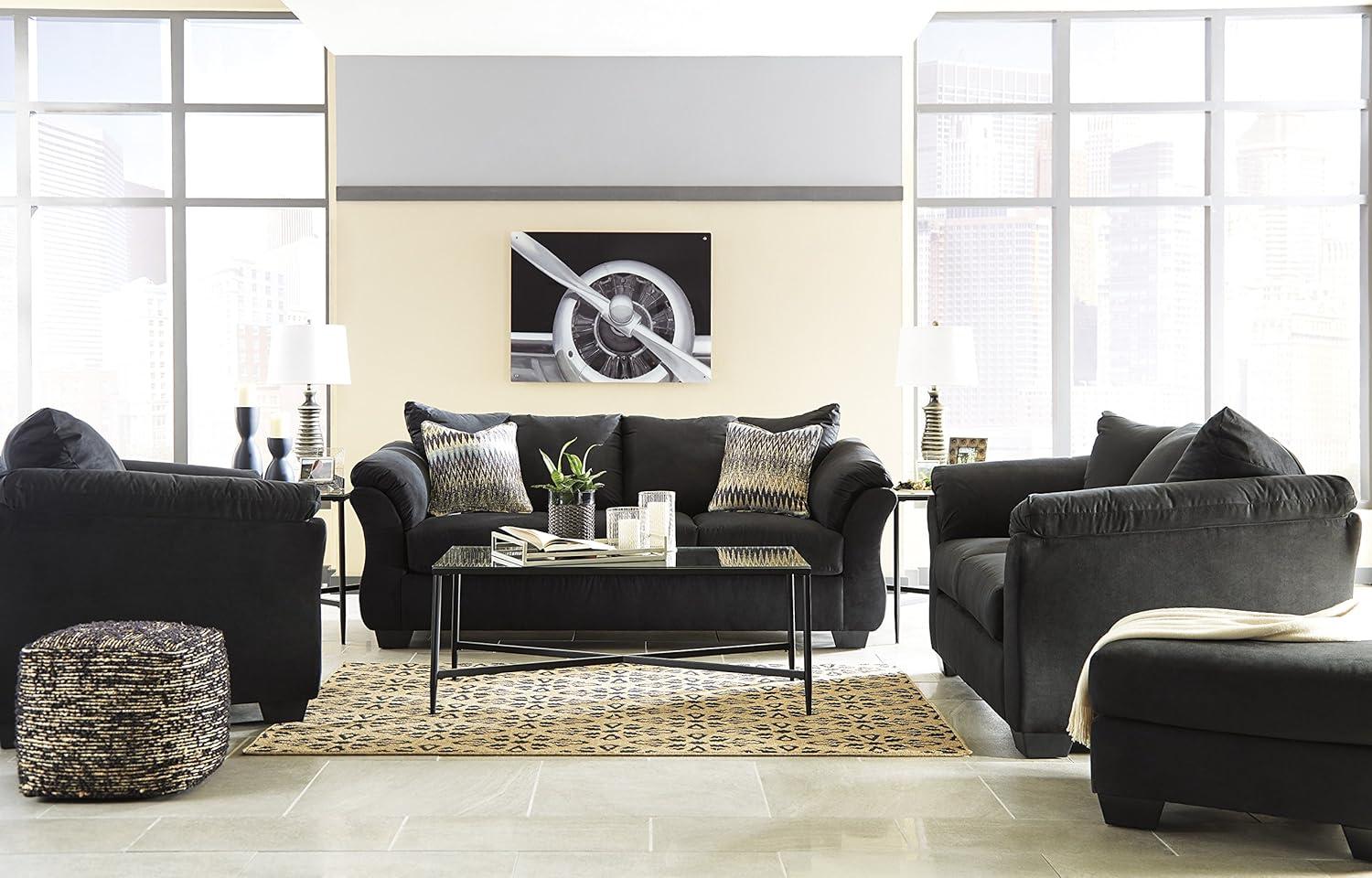 imageSignature Design by Ashley Darcy Casual Plush Square Accent Ottoman BlackBlack