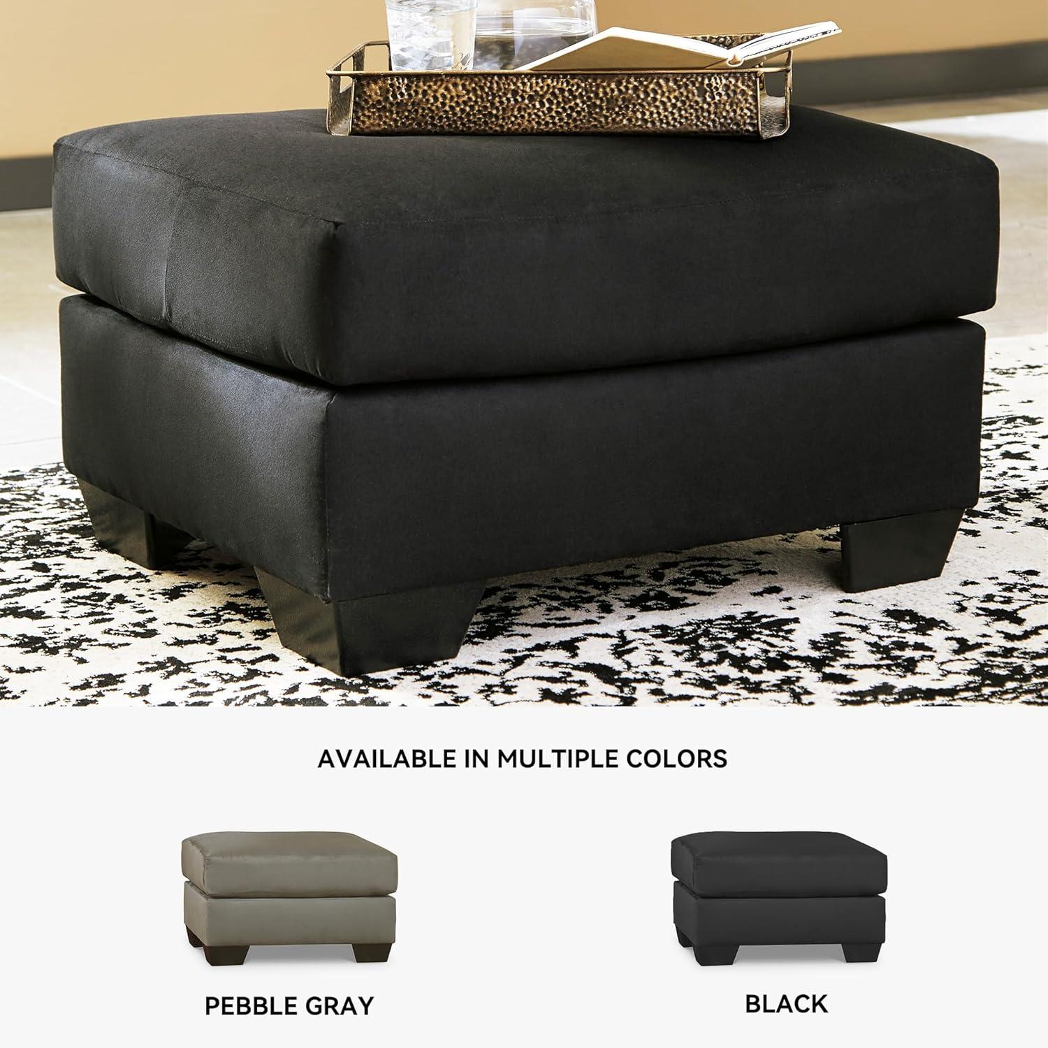 imageSignature Design by Ashley Darcy Casual Plush Square Accent Ottoman BlackBlack