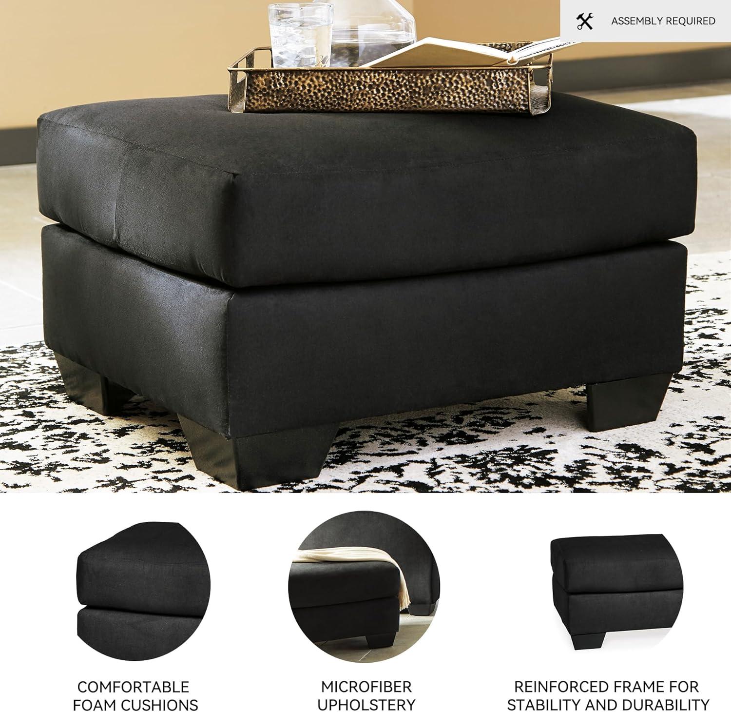 imageSignature Design by Ashley Darcy Casual Plush Square Accent Ottoman BlackBlack