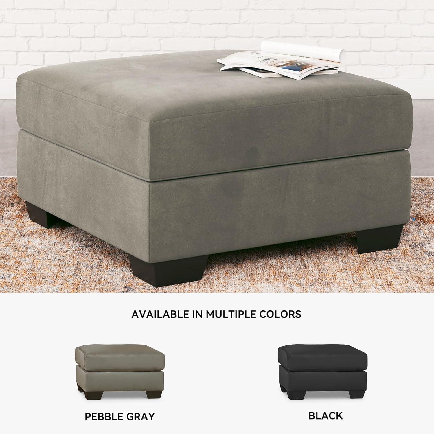 imageSignature Design by Ashley Darcy Casual Plush Square Accent Ottoman BlackGrey