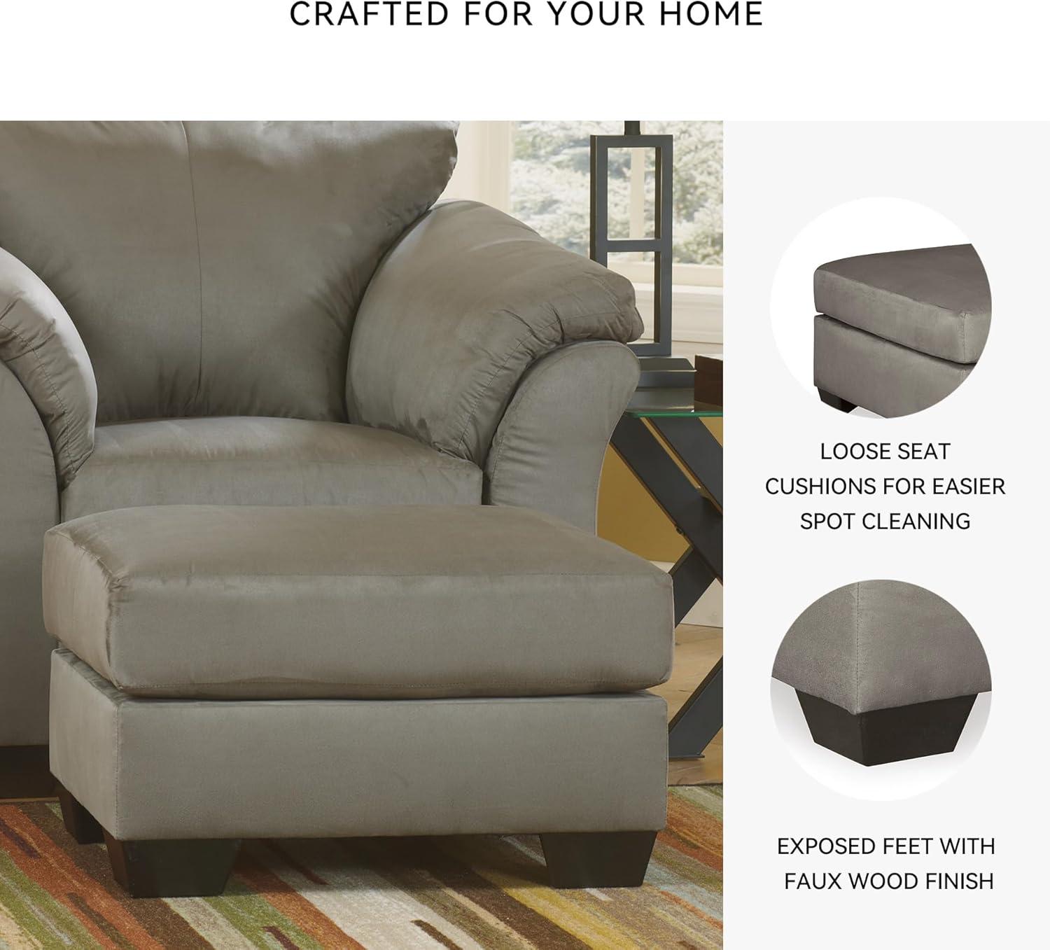 imageSignature Design by Ashley Darcy Casual Plush Square Accent Ottoman BlackGrey