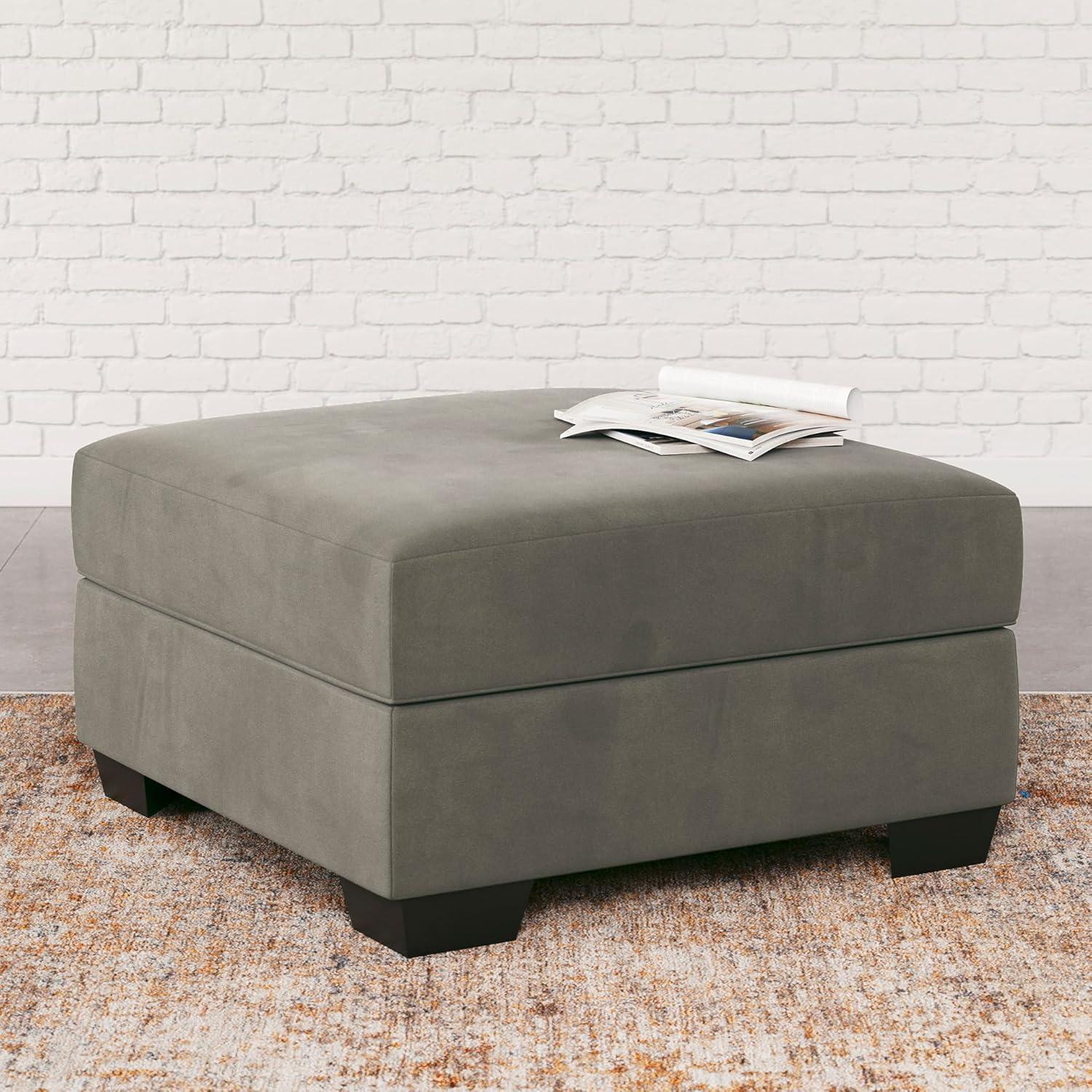imageSignature Design by Ashley Darcy Casual Plush Square Accent Ottoman BlackGrey