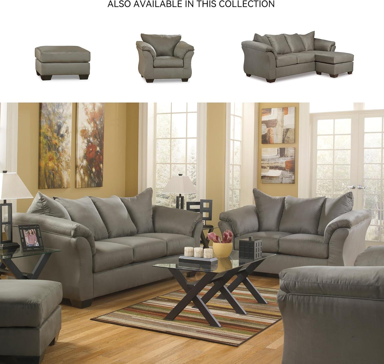 imageSignature Design by Ashley Darcy Casual Plush Square Accent Ottoman BlackGrey