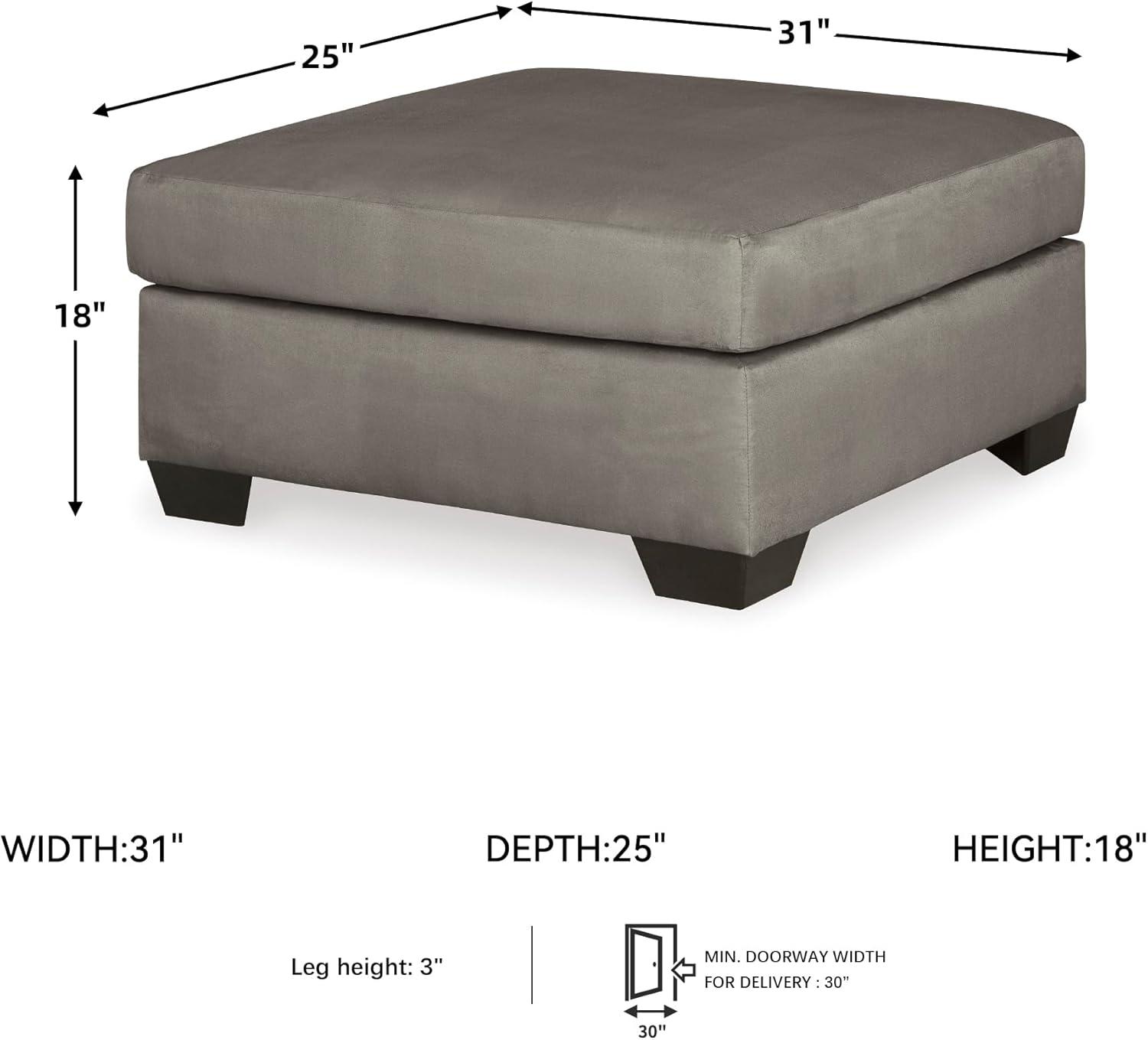 imageSignature Design by Ashley Darcy Casual Plush Square Accent Ottoman BlackGrey