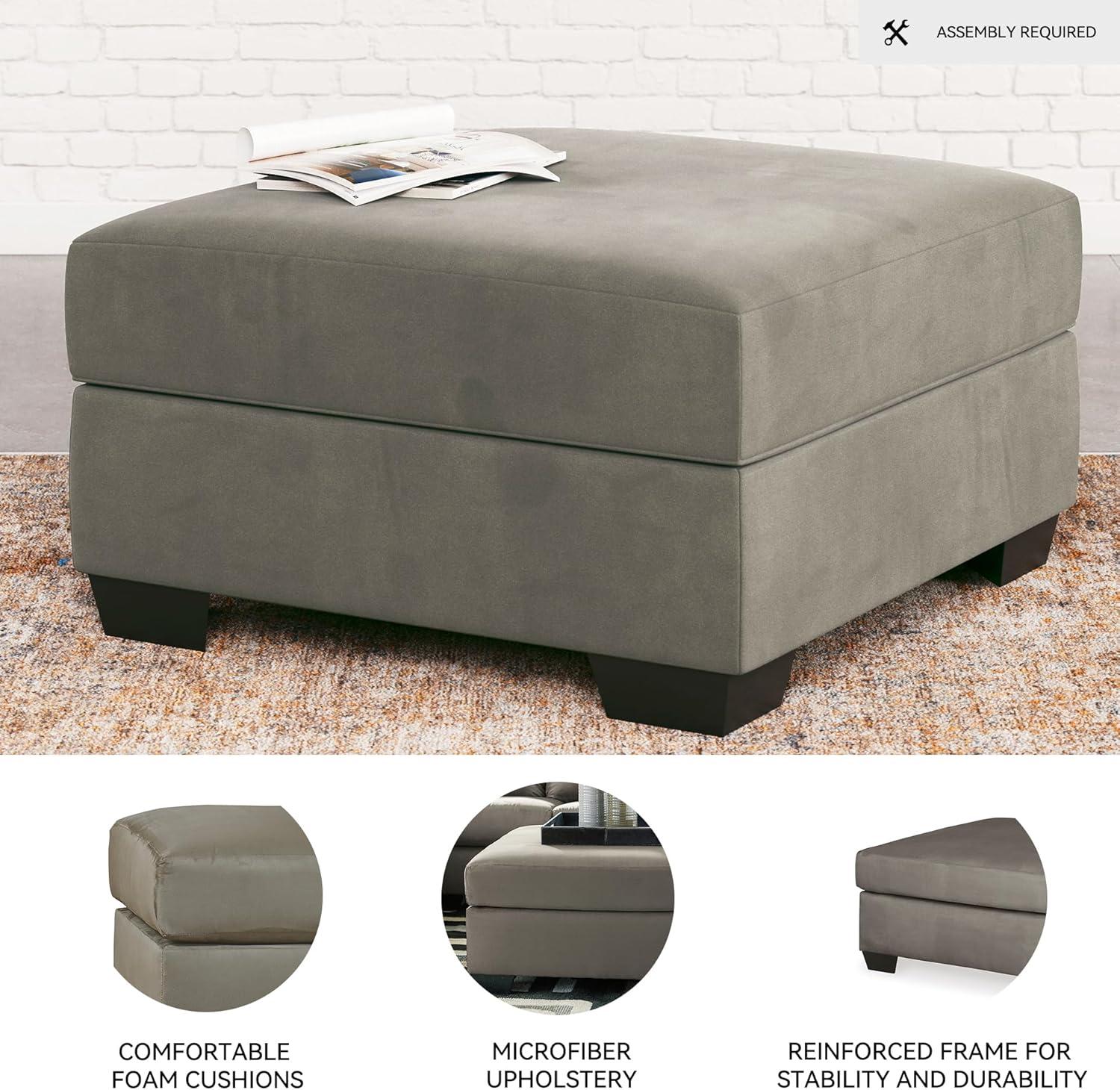 imageSignature Design by Ashley Darcy Casual Plush Square Accent Ottoman BlackGrey