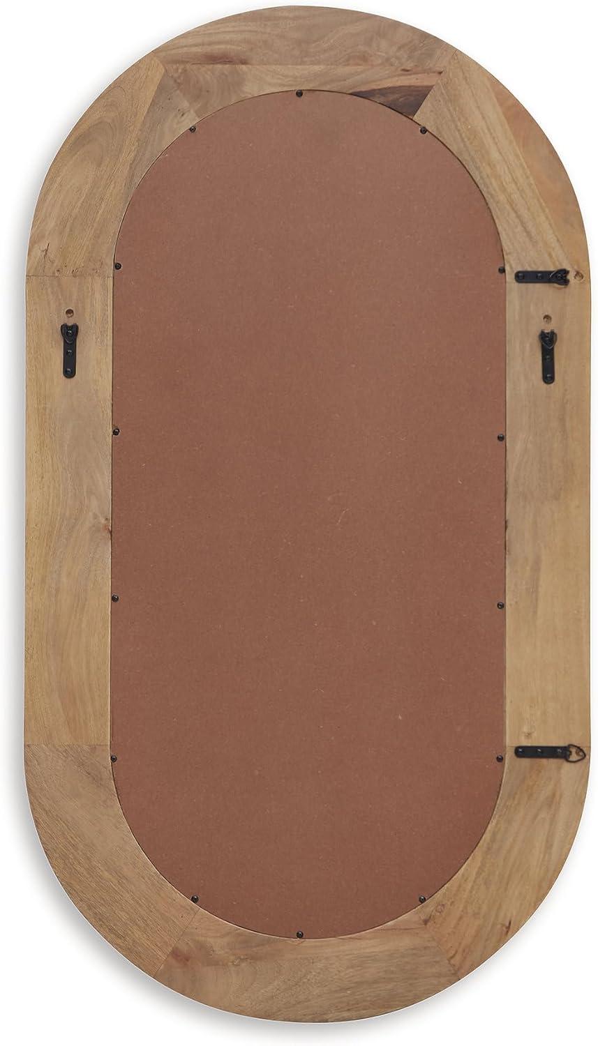 imageSignature Design by Ashley Daverly Country Rustic Oblong Wood Accent Mirror Light Brown