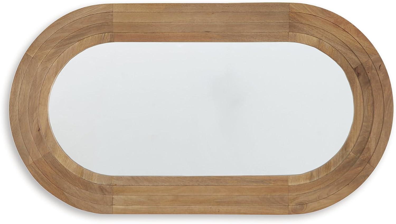 imageSignature Design by Ashley Daverly Country Rustic Oblong Wood Accent Mirror Light Brown