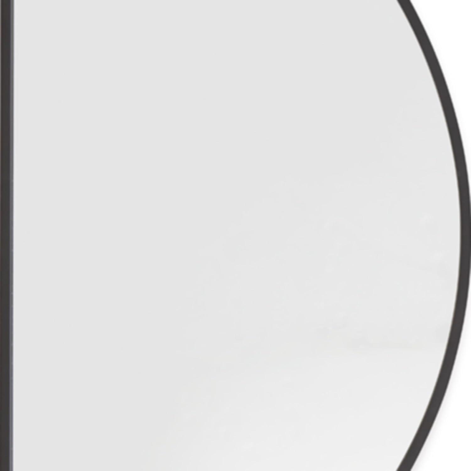 imageSignature Design by Ashley Denlow Contemporary Semicircular Wall Mounted Metal Frame Accent Mirror 50 x 25 Inches for Living Room Black