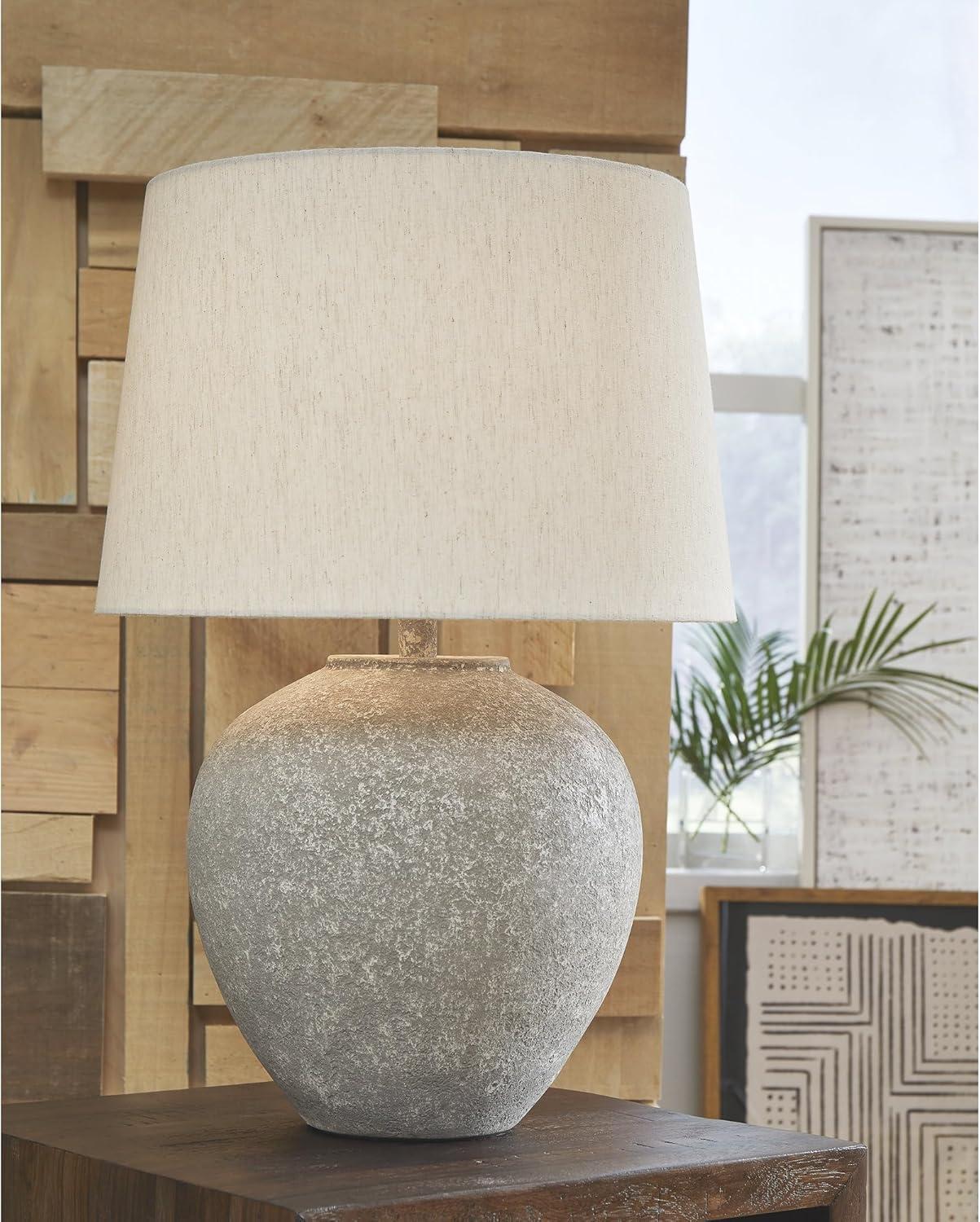 imageSignature Design by Ashley Dreward Casual 25 Inch Paper Table Lamp Smoky Brown Finish