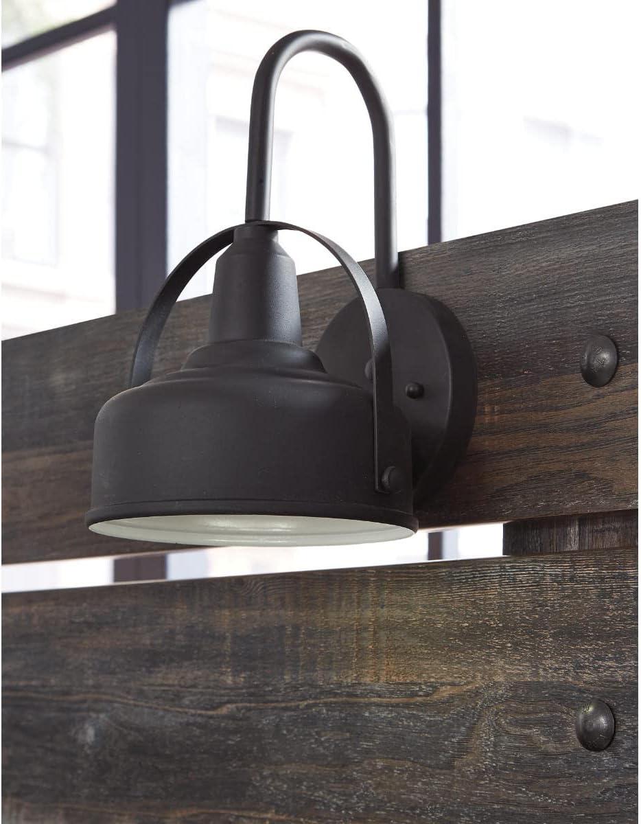 imageSignature Design by Ashley Drystan Rustic Queen Panel Bed Sconce LED Lights USB Ports and Nailheads Foundation or Box Spring Needed Dark Brown ampamp GrayQueen