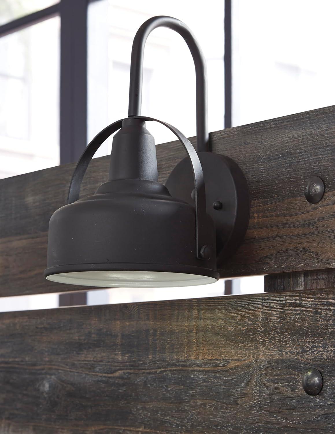 imageSignature Design by Ashley Drystan Rustic Queen Panel Bed Sconce LED Lights USB Ports and Nailheads Foundation or Box Spring Needed Dark Brown ampamp GrayKing