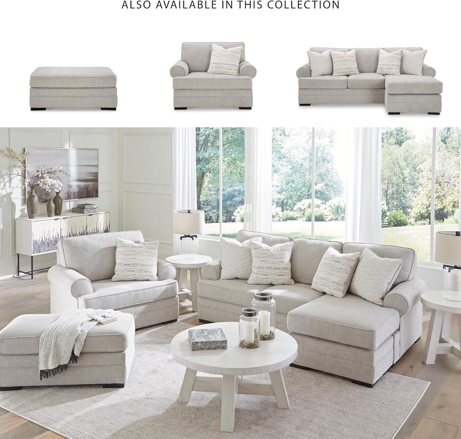 imageSignature Design by Ashley Eastonbridge Casual Upholstered Rectangular Ottoman Light Gray