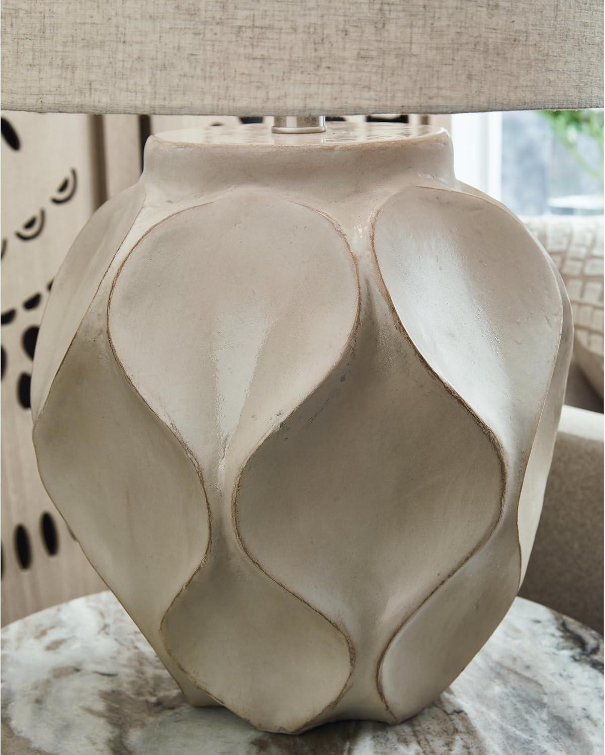 imageSignature Design by Ashley Edselham Modern Table Lamp with 3Way Switch and Empire Shade Beige