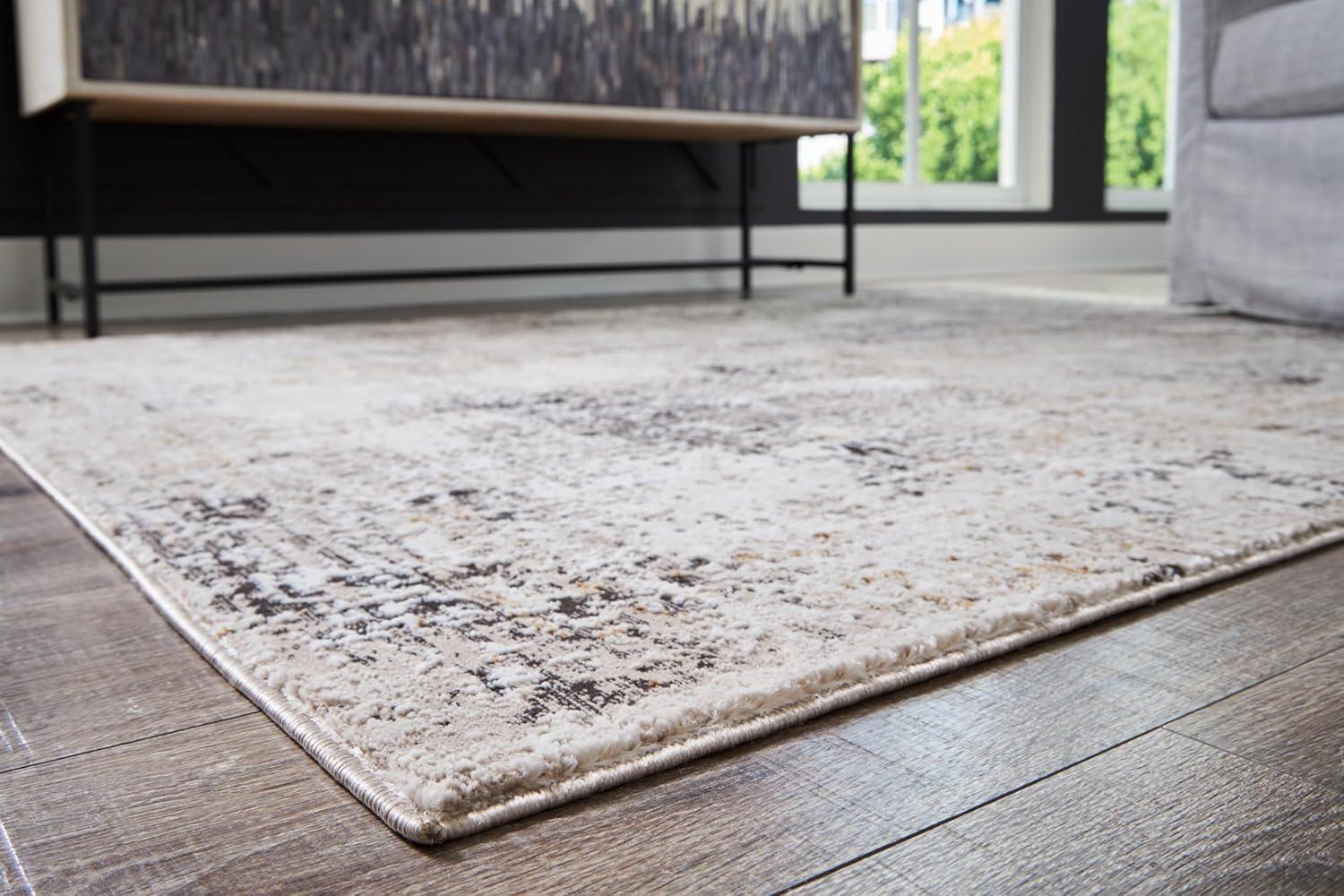 imageSignature Design by Ashley Elaning Contemporary Indoor Abstract Medium 5 x 7 Rug Gray ampamp Light Brown