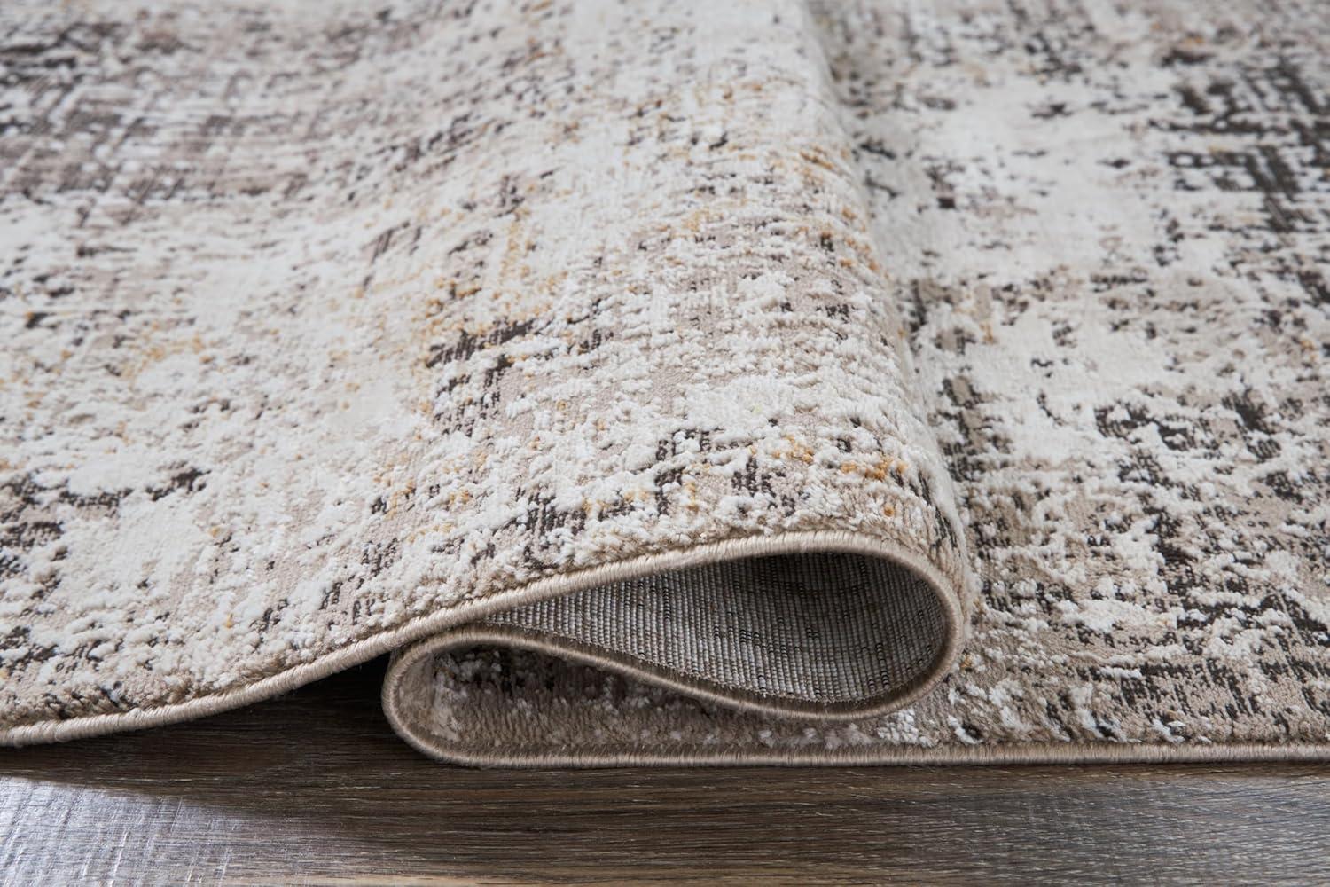 imageSignature Design by Ashley Elaning Contemporary Indoor Abstract Medium 5 x 7 Rug Gray ampamp Light Brown